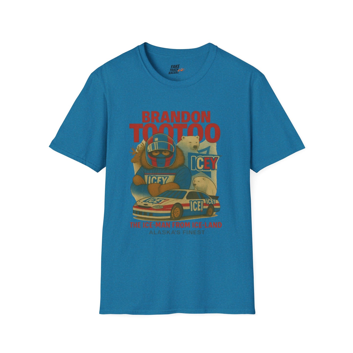Vintage Style 90s Racing Tee Shirt BRANDON TOOTOO Alaska Fake Track Racers