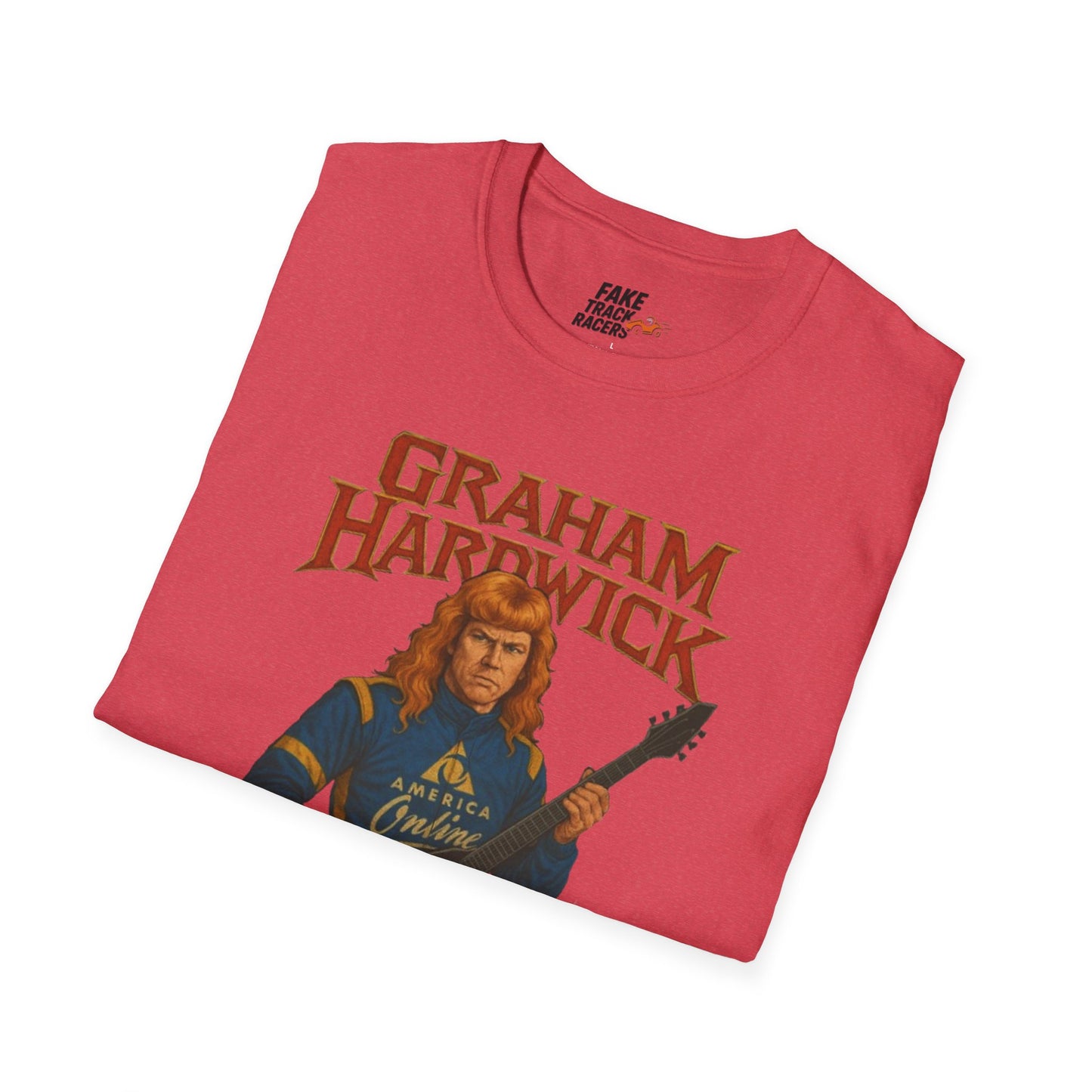 Vintage Style 90s Racing Tee Shirt GRAHAM HARDWICK AOL Fake Track Racers