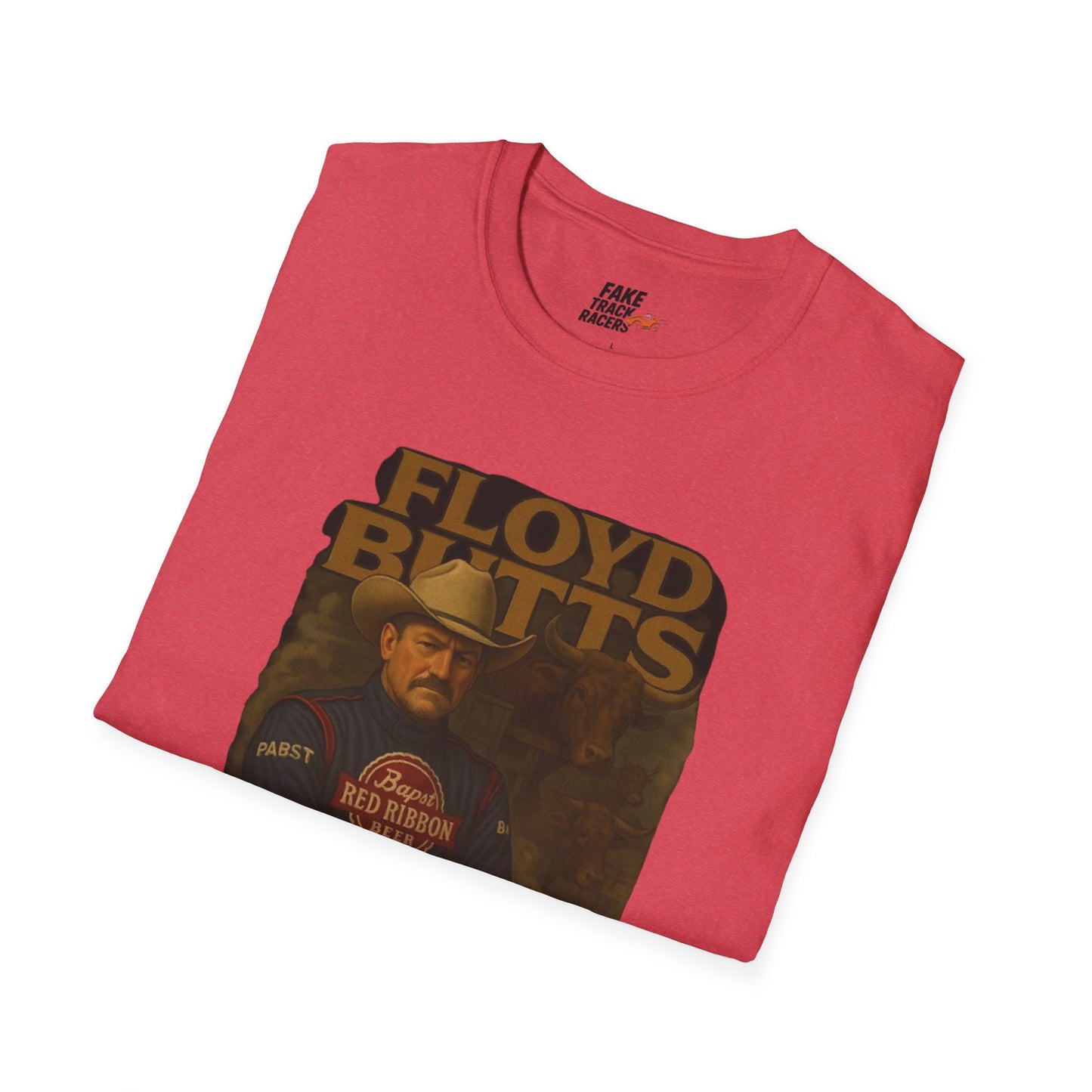 Vintage Style 90s Racing Tee Shirt FLOYD BUTTS Bapst Fake Track Racers