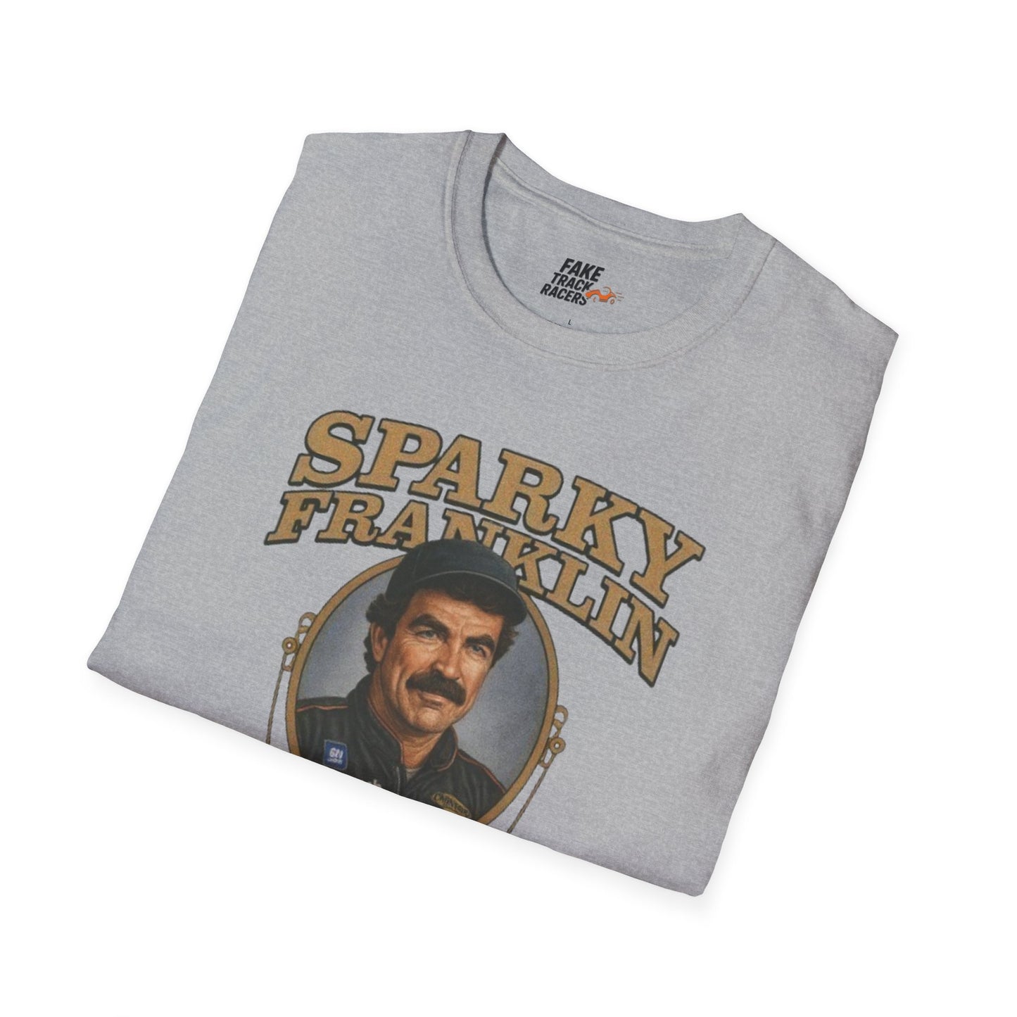 Vintage Style 90s Racing Tee Shirt SPARKY FRANKLIN OCTAVOLINE Fake Track Racers
