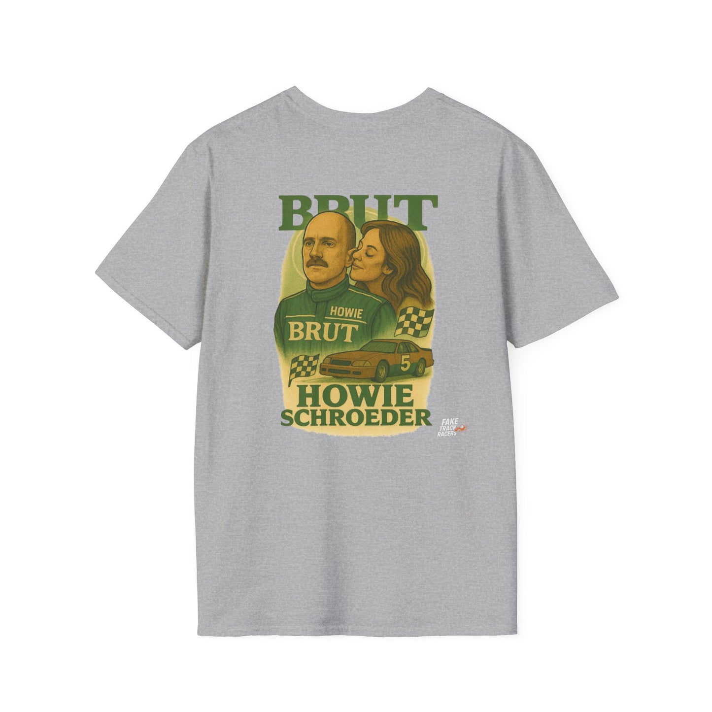 Vintage Style 90s Racing Tee Shirt HOWIE SCHROEDER Brut Fake Track Racers