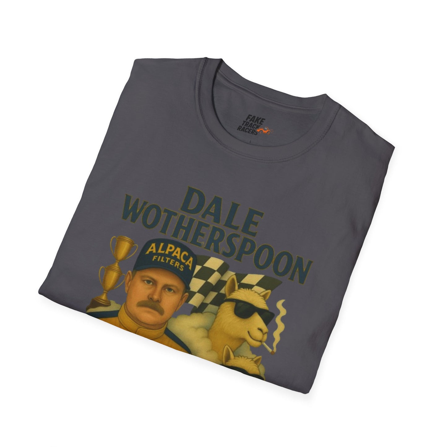 Vintage Style 90s Racing Tee Shirt DALE WOTHERSPOON Alpaca Fake Track Racers