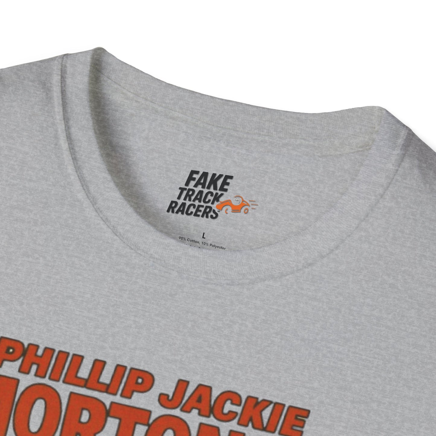 Vintage Style 90s Racing Tee Shirt PHILLIP JACKIE MORTON JR PW Fake Track Racers