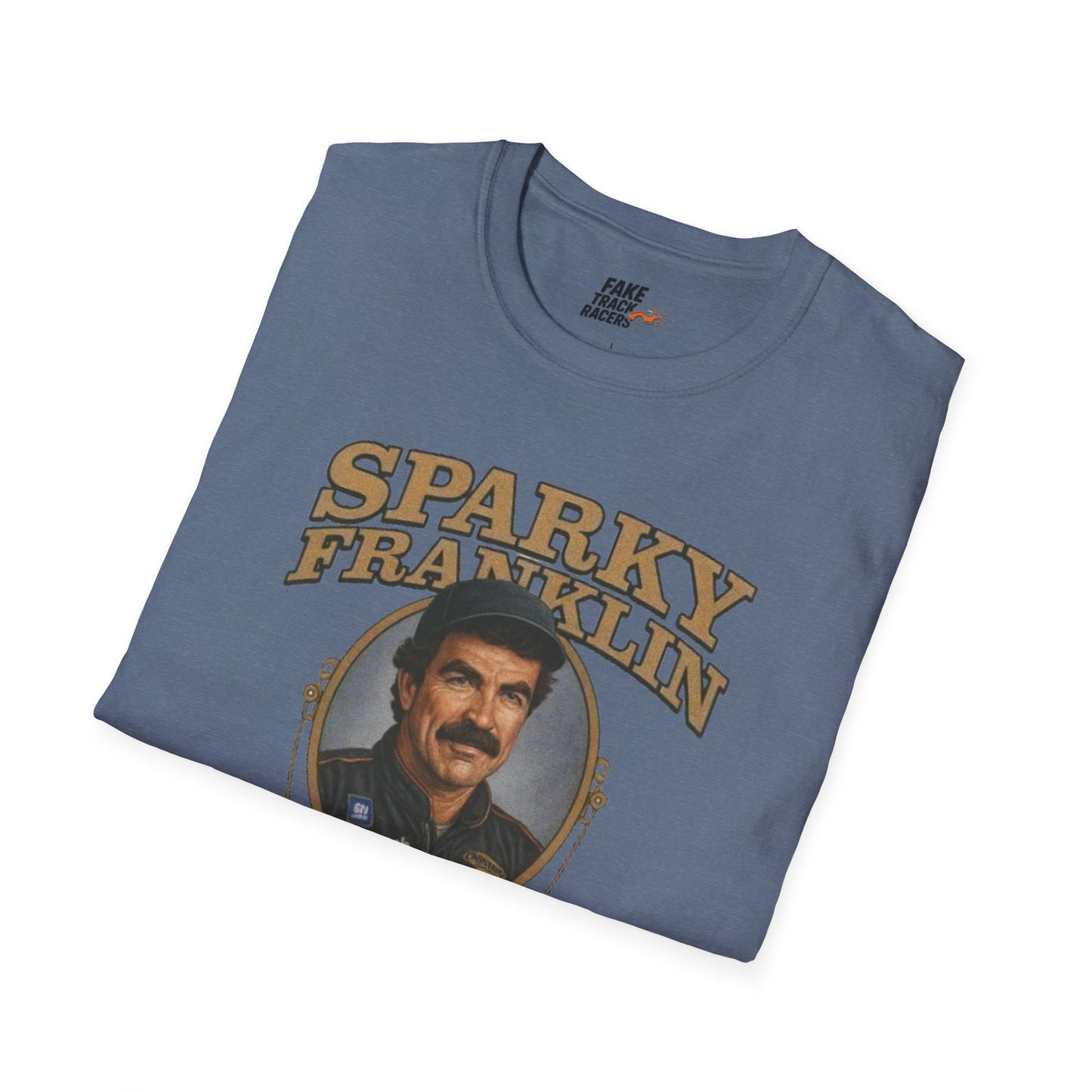 Vintage Style 90s Racing Tee Shirt SPARKY FRANKLIN OCTAVOLINE Fake Track Racers