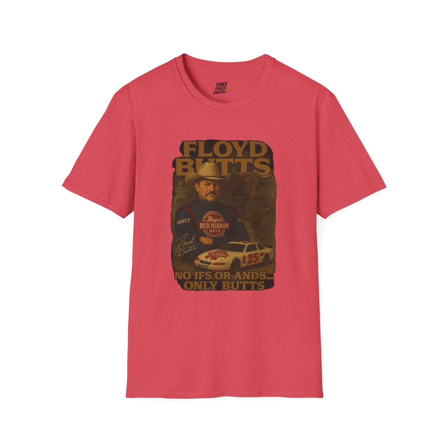 Vintage Style 90s Racing Tee Shirt FLOYD BUTTS Bapst Fake Track Racers