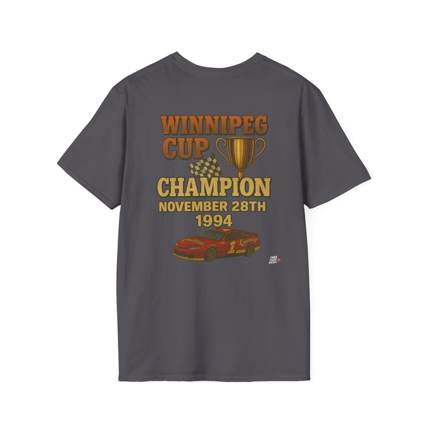 Vintage 90s Racing Tee Shirt RHETT COWAN, Fake Track Racing Shirt
