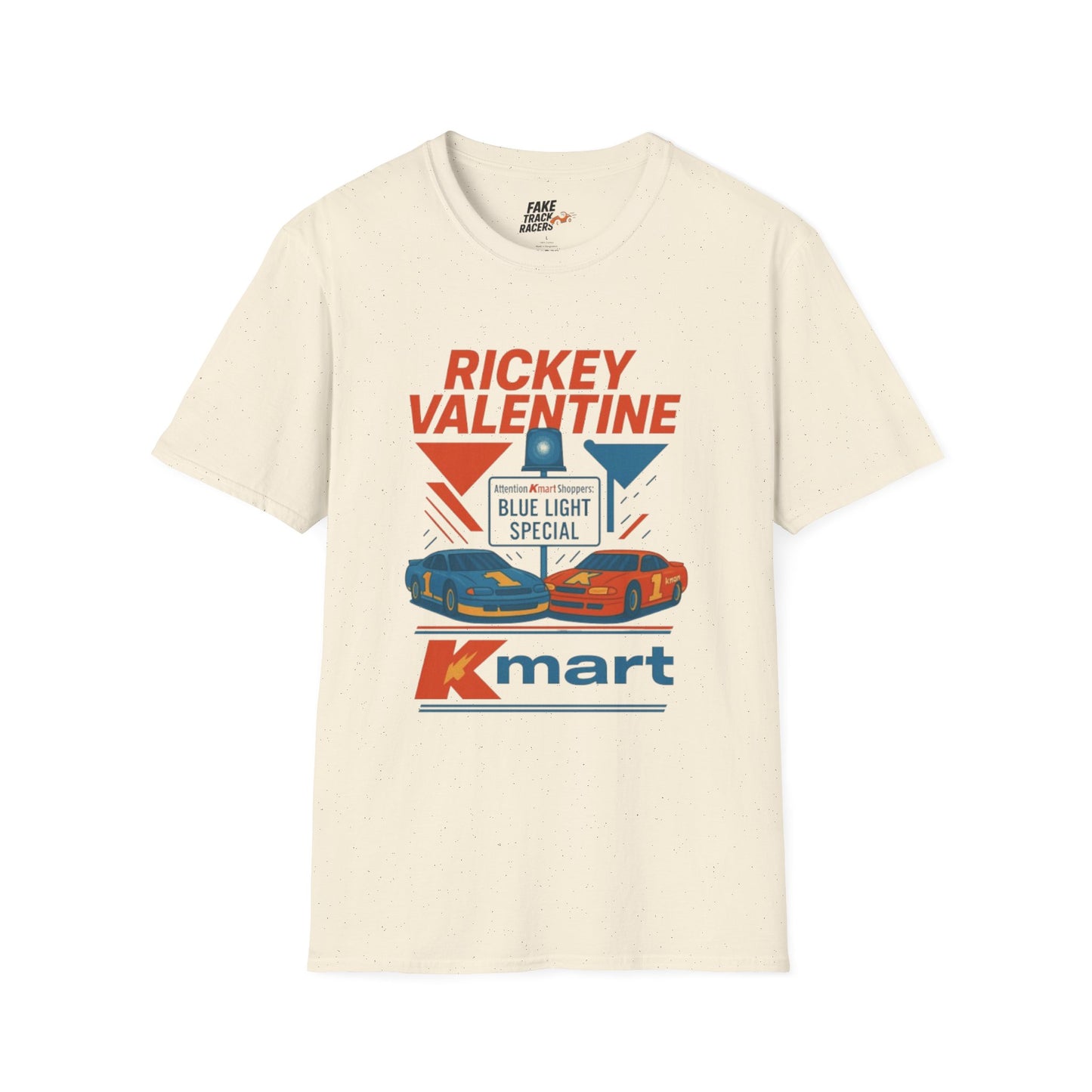 Vintage Style 90s Racing Tee Shirt RICKEY VALENTINE KMart Fake Track Racers