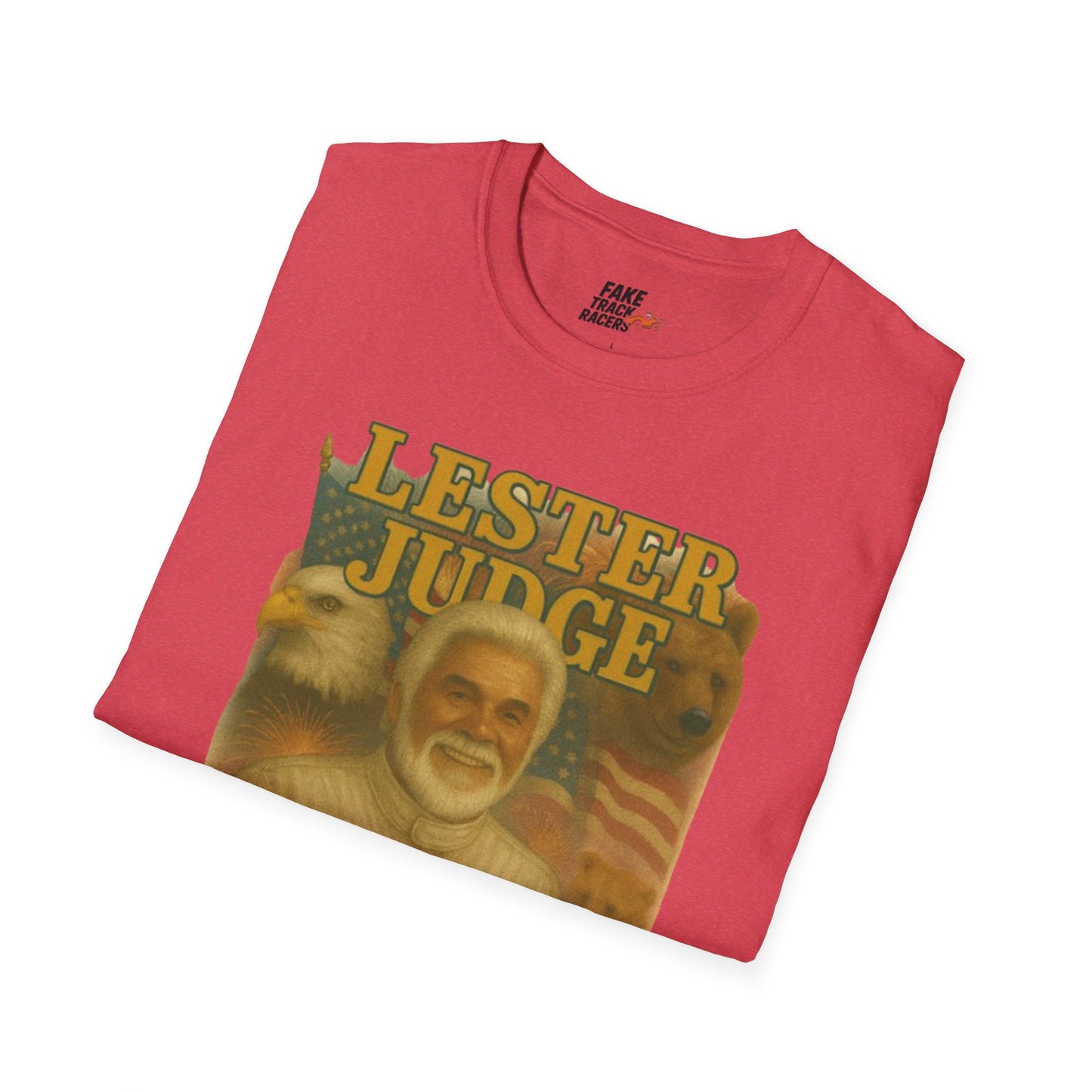Vintage Style 90s Racing Tee Shirt LESTER JUDGE Memorial Shirt Fake Track Racers