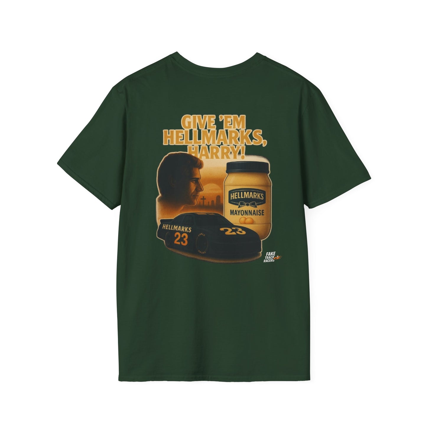 Vintage Style 90s Racing Tee Shirt HARRY MAPLETHORPE Hellmark's Fake Track Racers