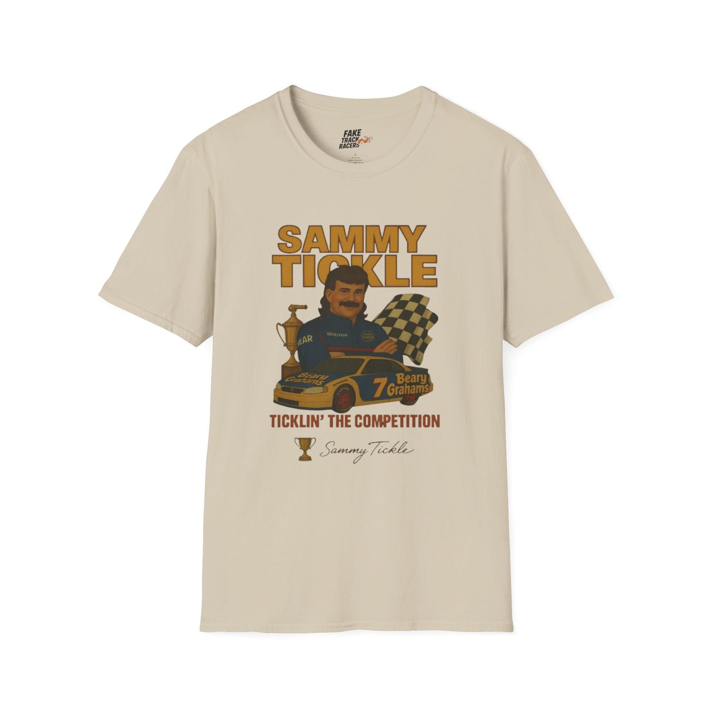 Vintage Style Racing Tee Shirt SAMMY TICKLE, 1988 Champion Shirt Fake Track Racers