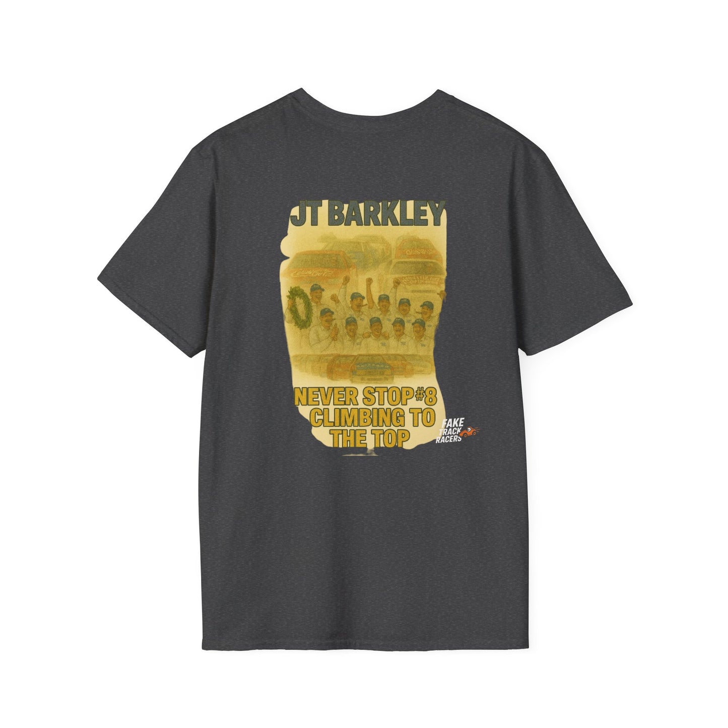 Vintage Style 90s Racing Tee Shirt JT BARKLEY Champion Shirt Fake Track Racers