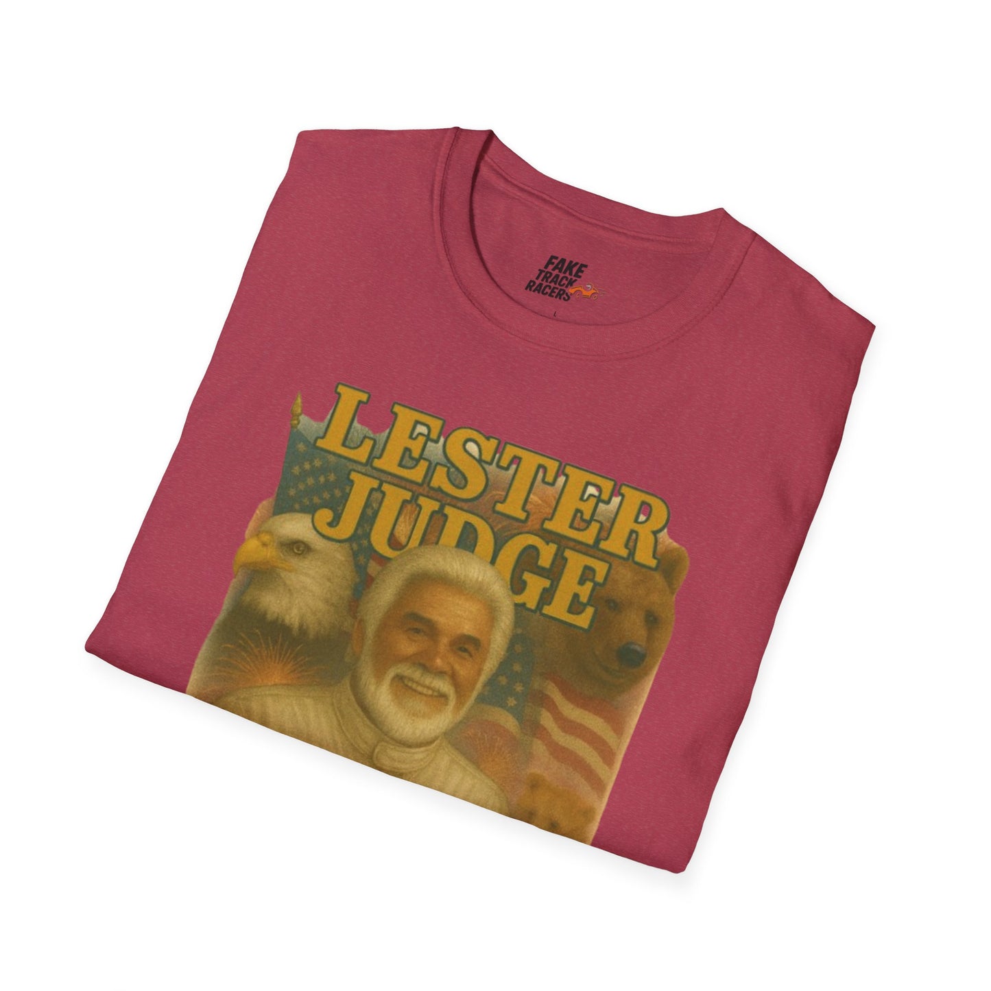Vintage Style 90s Racing Tee Shirt LESTER JUDGE Memorial Shirt Fake Track Racers