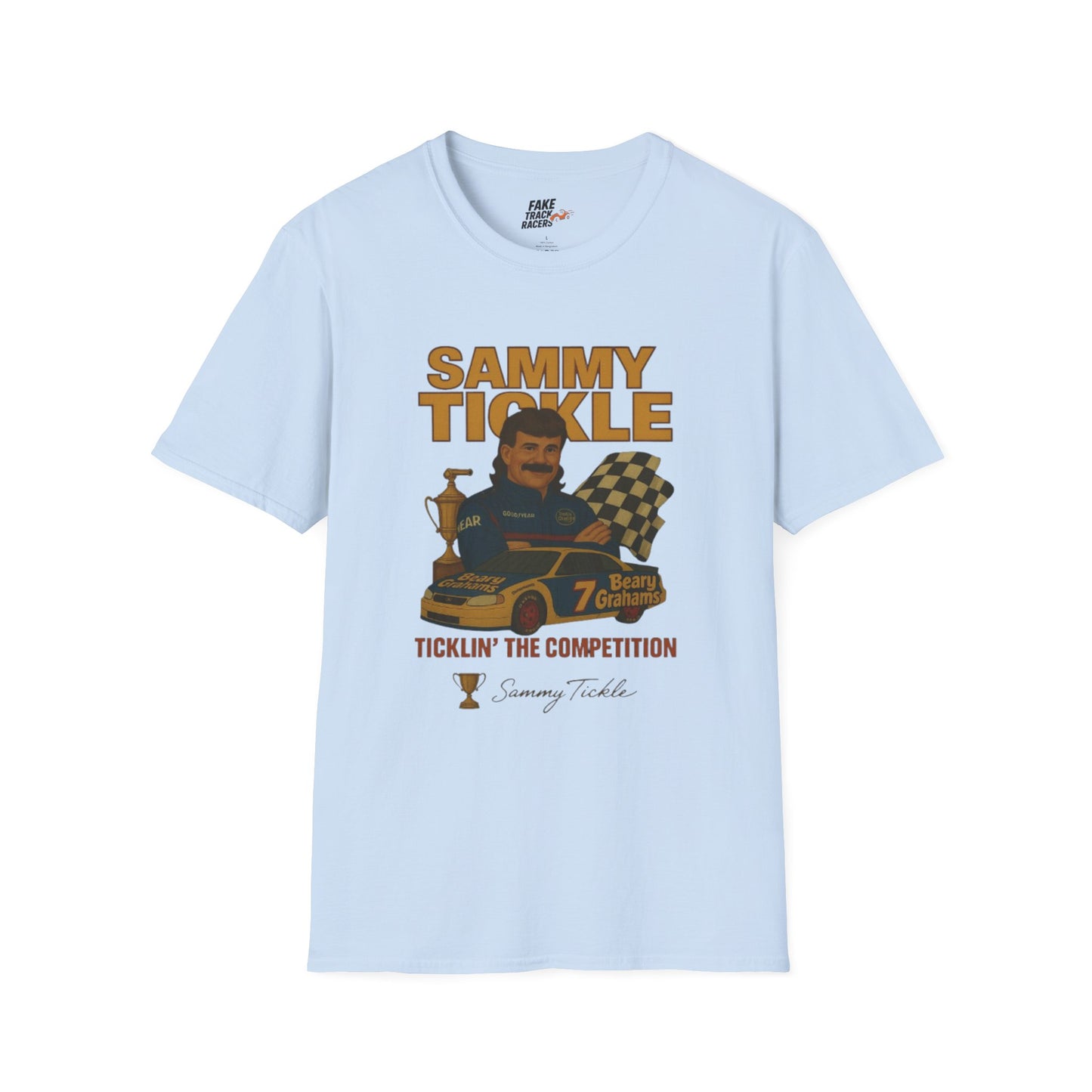 Vintage Style Racing Tee Shirt SAMMY TICKLE, 1988 Champion Shirt Fake Track Racers