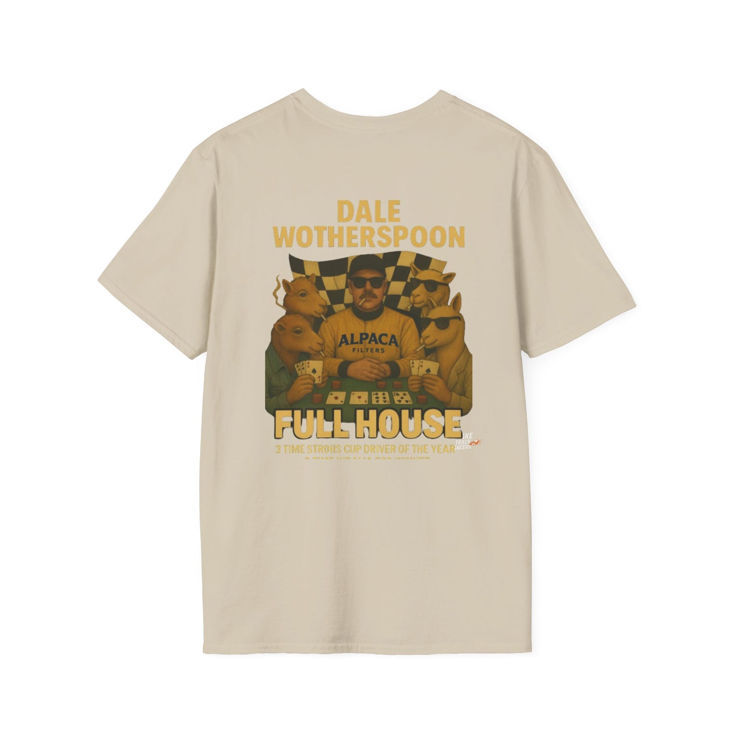 Vintage Style 90s Racing Tee Shirt DALE WOTHERSPOON Alpaca Fake Track Racers
