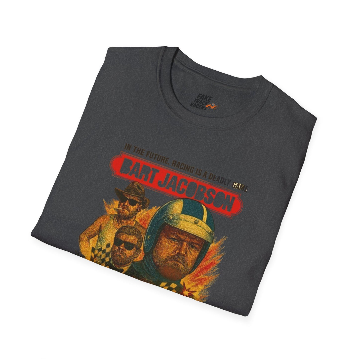 Vintage Style 90s Racing Tee Shirt BART JACOBSON Baddest Fake Track Racers
