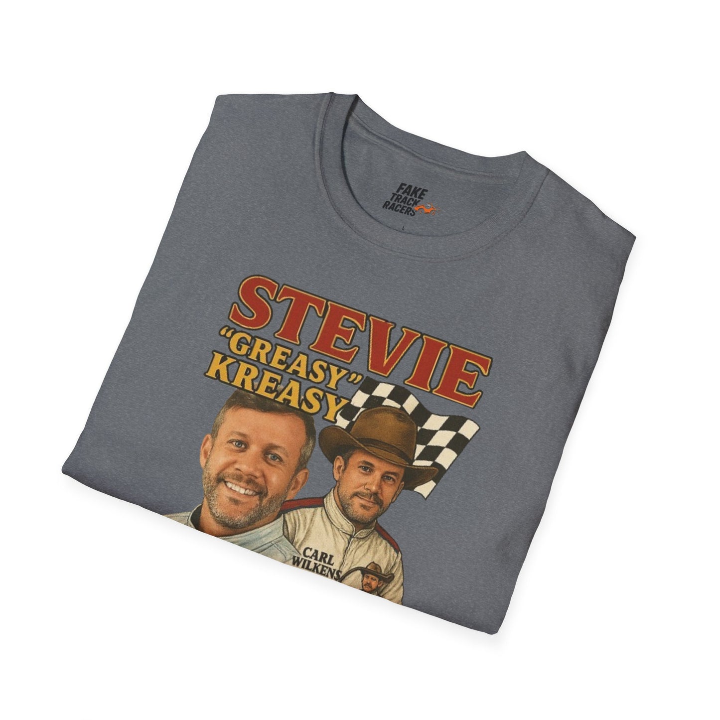 Vintage Style 90s Racing Tee Shirt STEVIE KREASY Whiskey Fake Track Racers