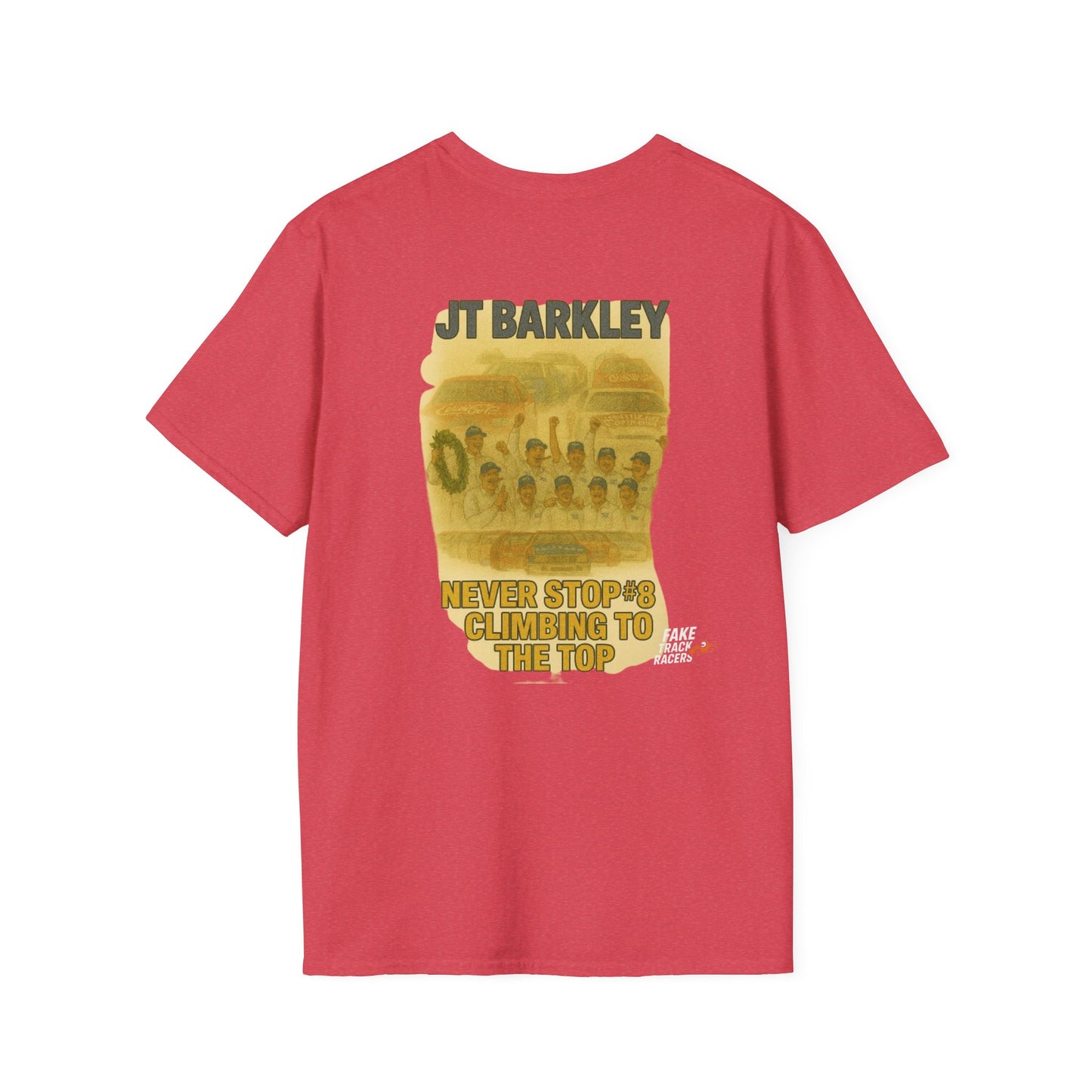 Vintage Style 90s Racing Tee Shirt JT BARKLEY Champion Shirt Fake Track Racers