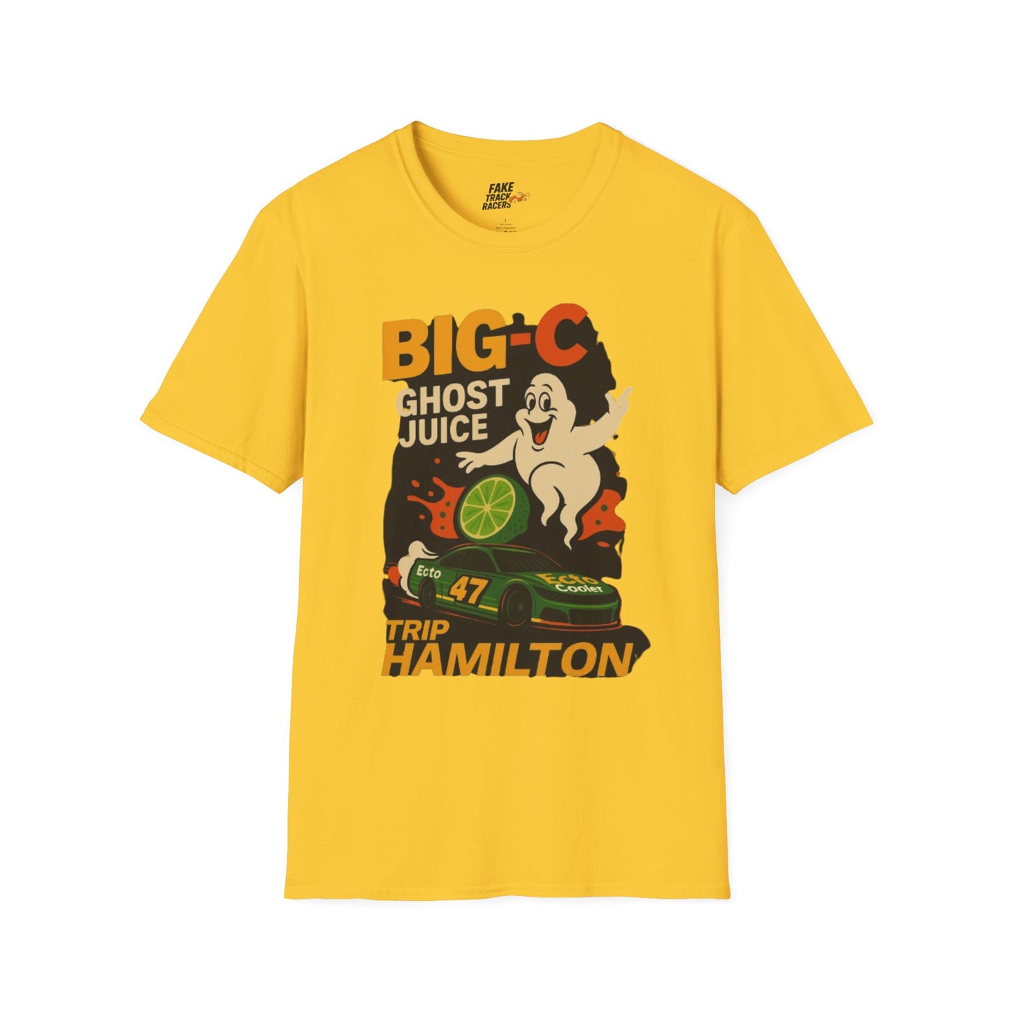 Vintage Style 90s Racing Tee Shirt TRIP HAMILTON BigC Fake Track Racers