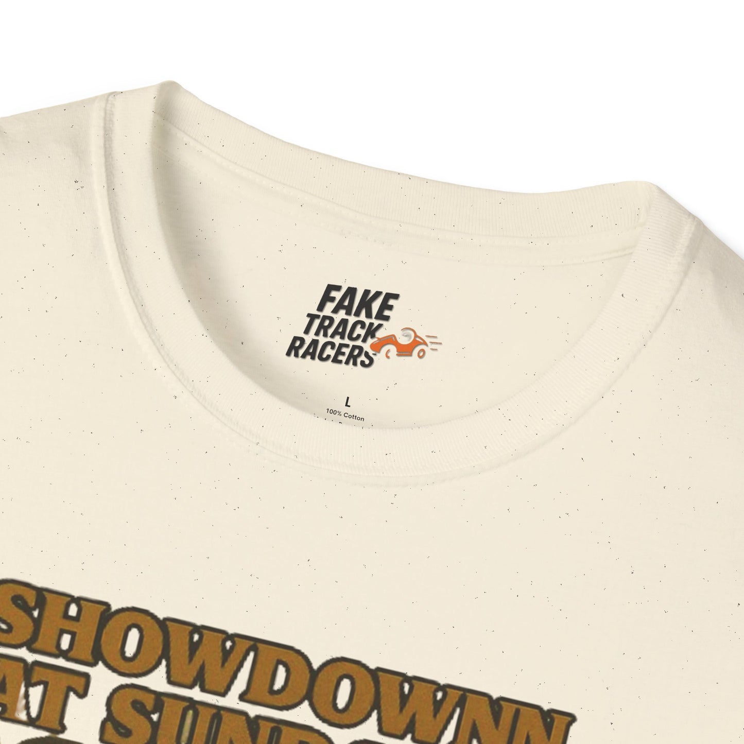 Vintage Style 90s Racing Tee Shirt SHOWDOWN AT SUNDOWN Fake Track Racers