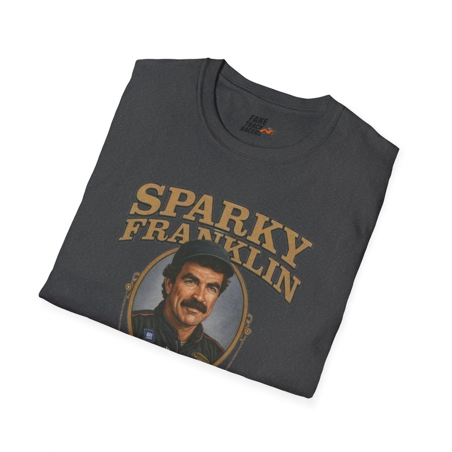 Vintage Style 90s Racing Tee Shirt SPARKY FRANKLIN OCTAVOLINE Fake Track Racers