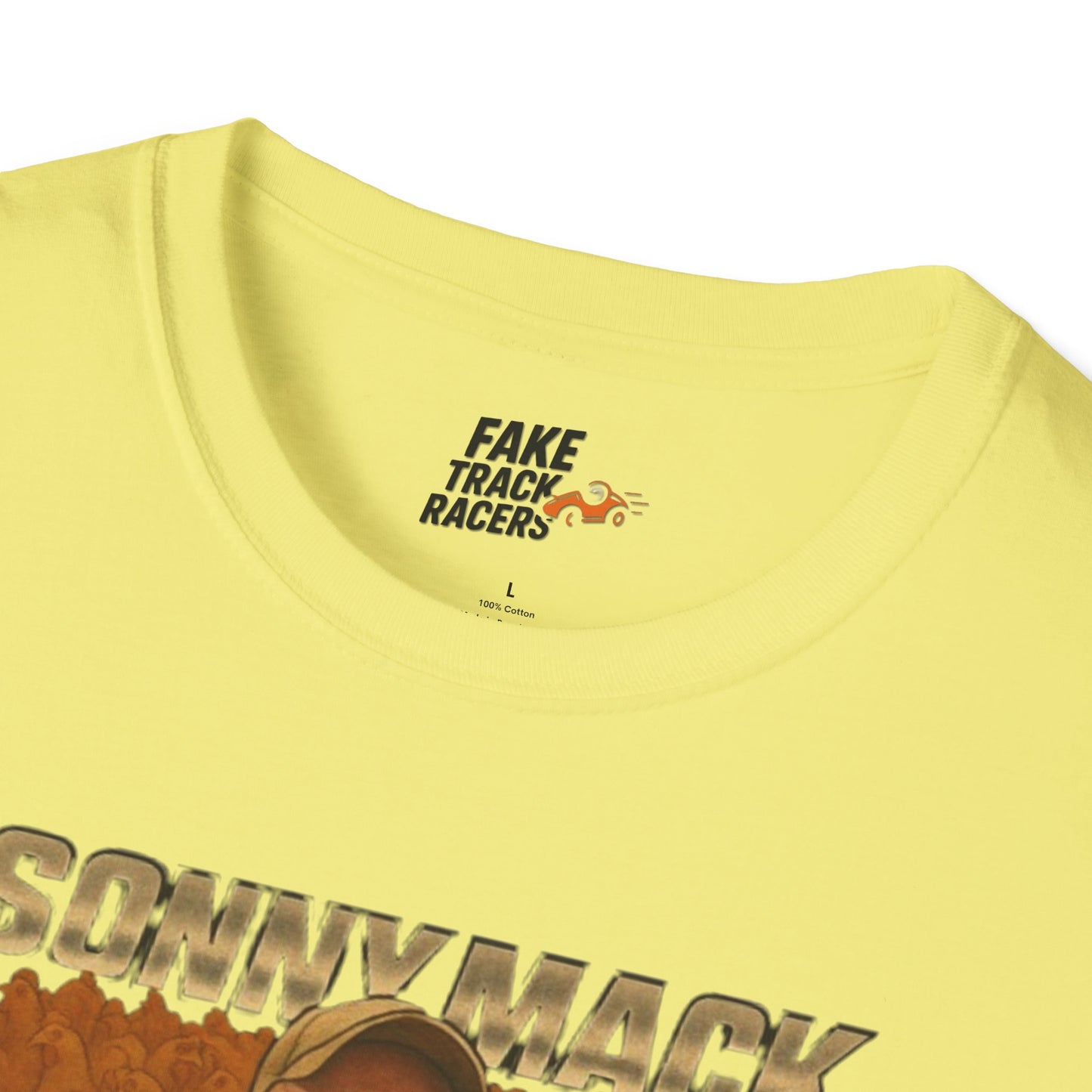 Vintage Style 90s Racing Tee Shirt SONNY MACK Mr Dinners Fake Track Racers