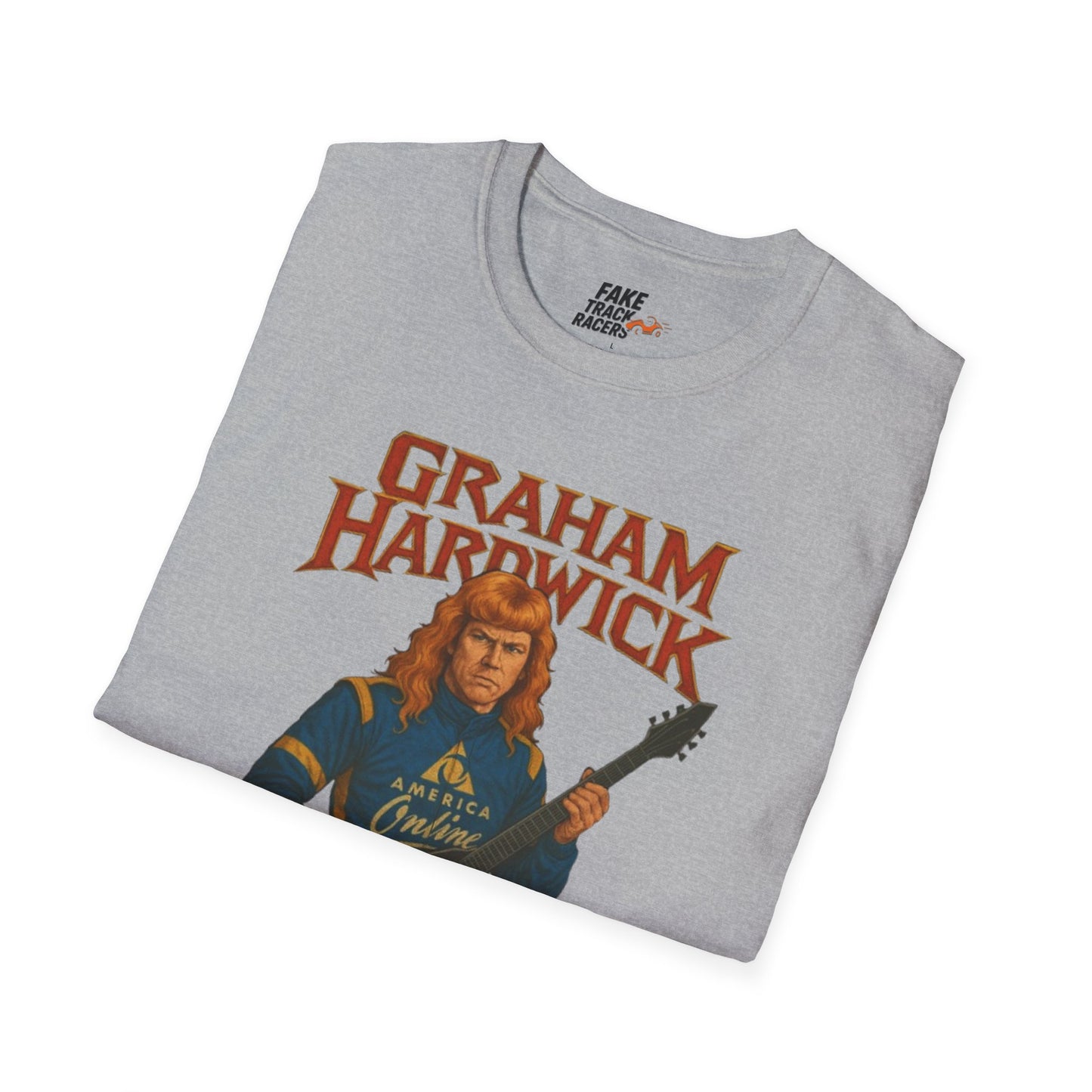 Vintage Style 90s Racing Tee Shirt GRAHAM HARDWICK AOL Fake Track Racers