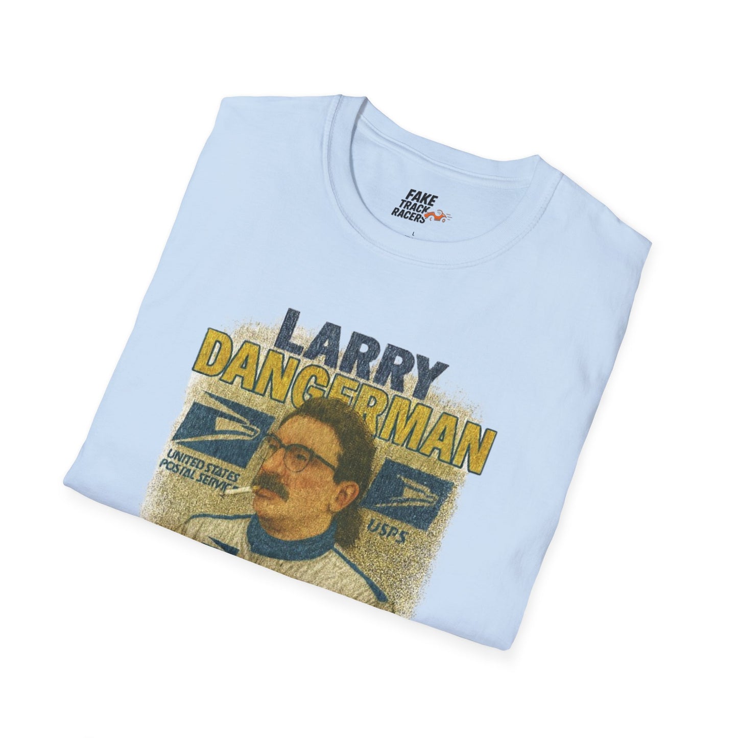 Vintage Style 90s Racing Tee Shirt LARRY DANGERMAN Deliver Shirt Fake Track Racers