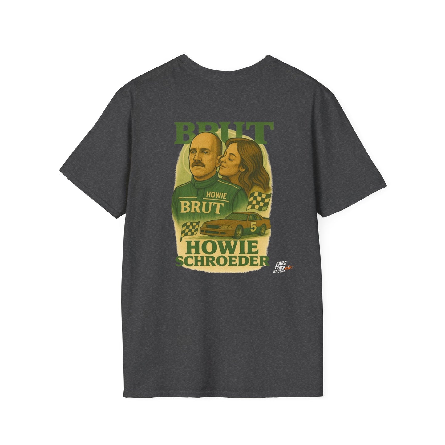 Vintage Style 90s Racing Tee Shirt HOWIE SCHROEDER Brut Fake Track Racers