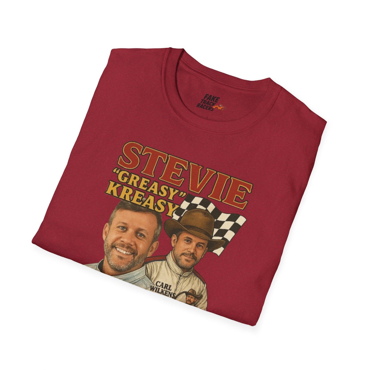 Vintage Style 90s Racing Tee Shirt STEVIE KREASY Whiskey Fake Track Racers