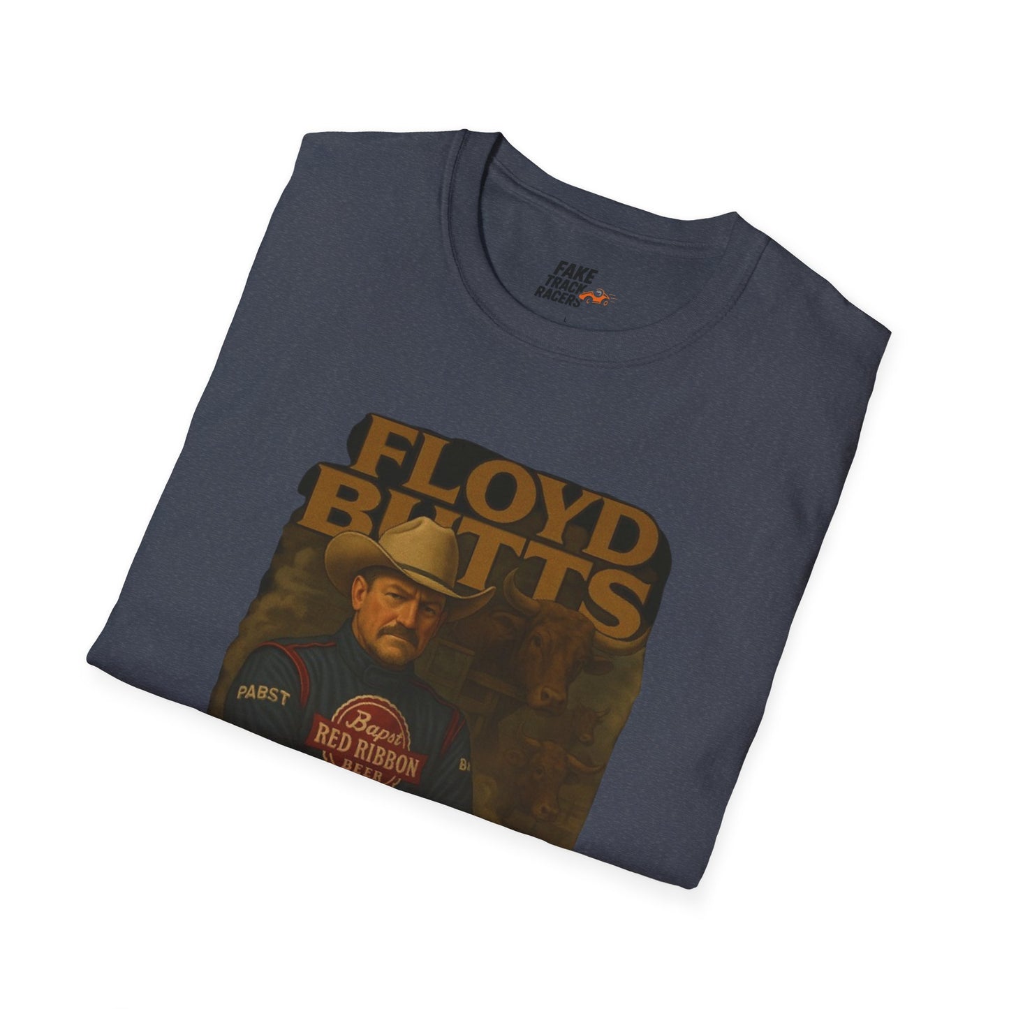 Vintage Style 90s Racing Tee Shirt FLOYD BUTTS Bapst Fake Track Racers
