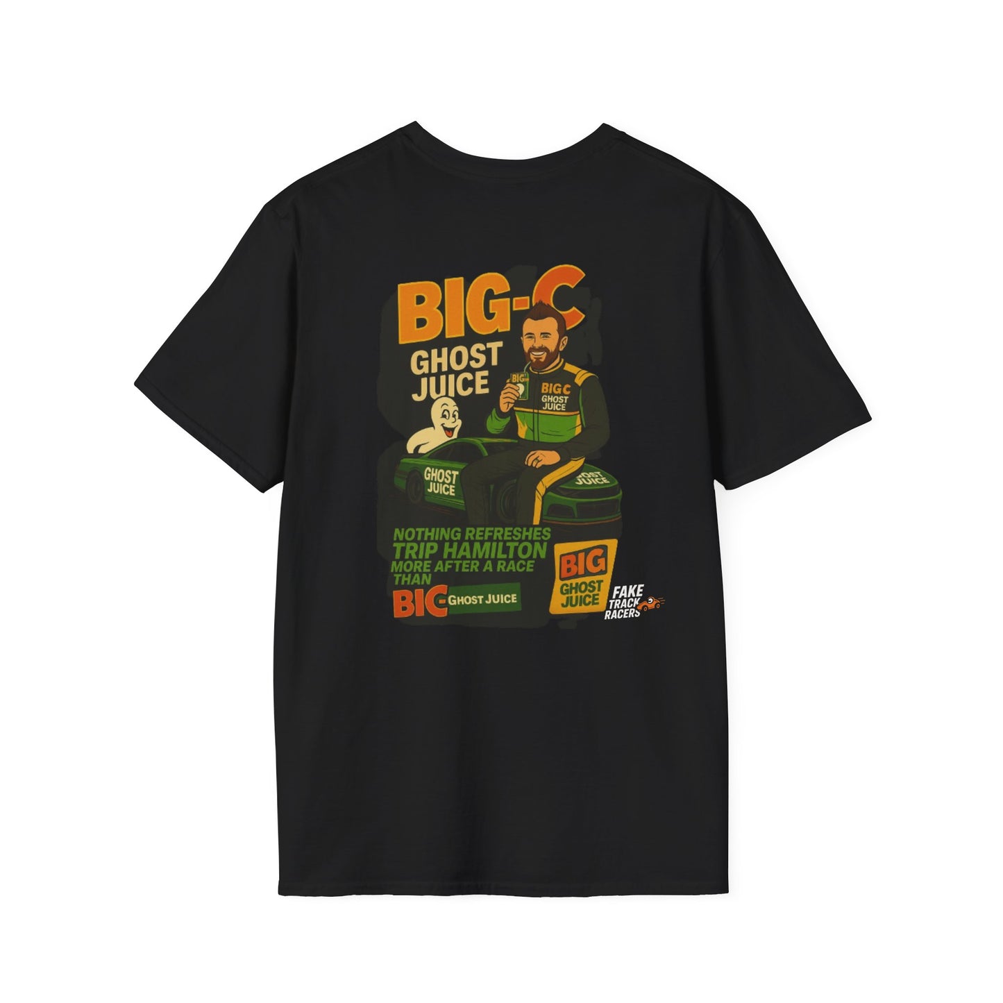 Vintage Style 90s Racing Tee Shirt TRIP HAMILTON BigC Fake Track Racers
