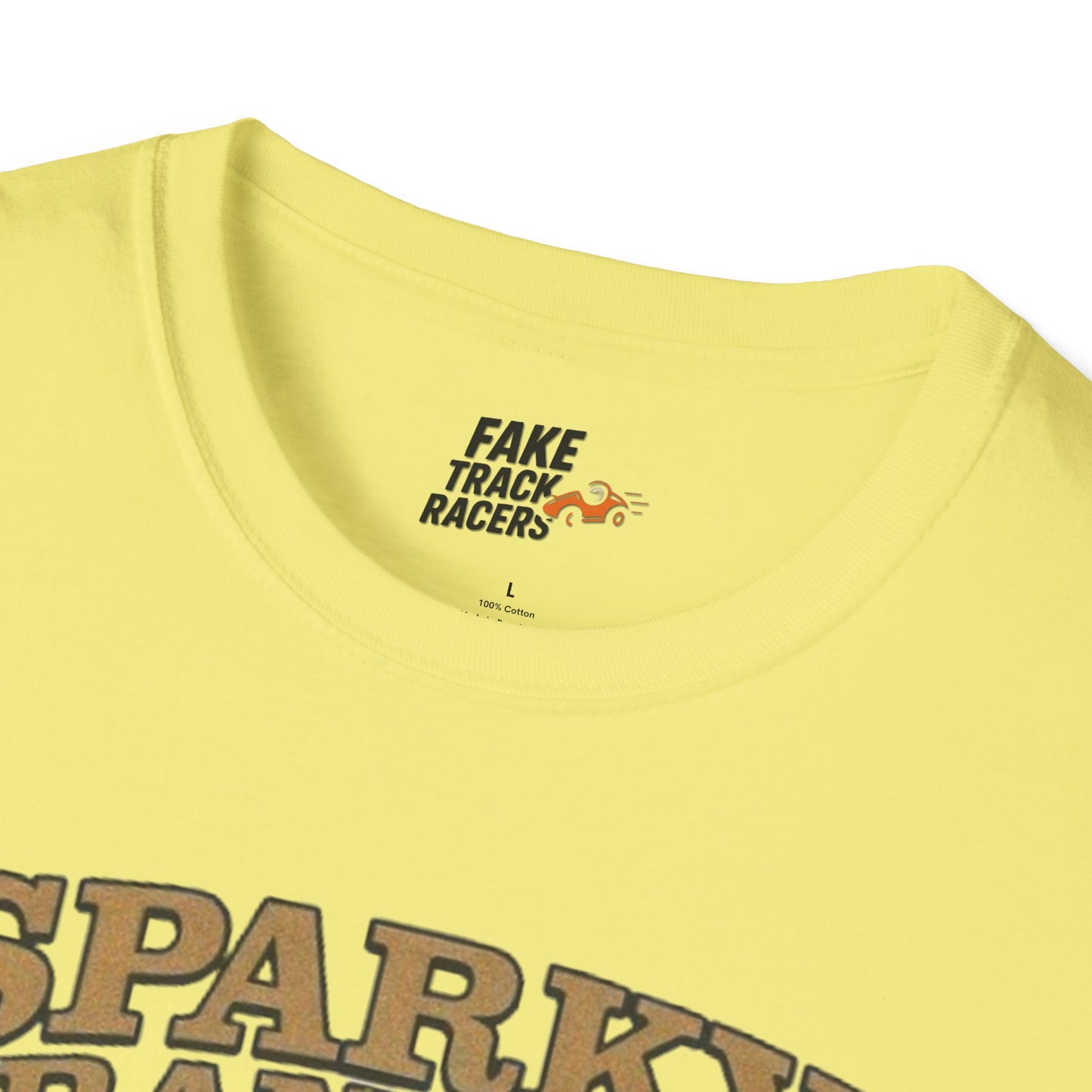 Vintage Style 90s Racing Tee Shirt SPARKY FRANKLIN OCTAVOLINE Fake Track Racers