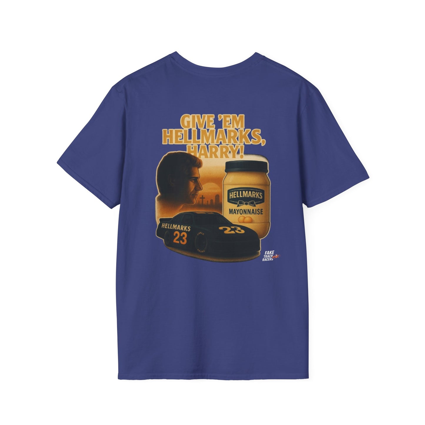 Vintage Style 90s Racing Tee Shirt HARRY MAPLETHORPE Hellmark's Fake Track Racers