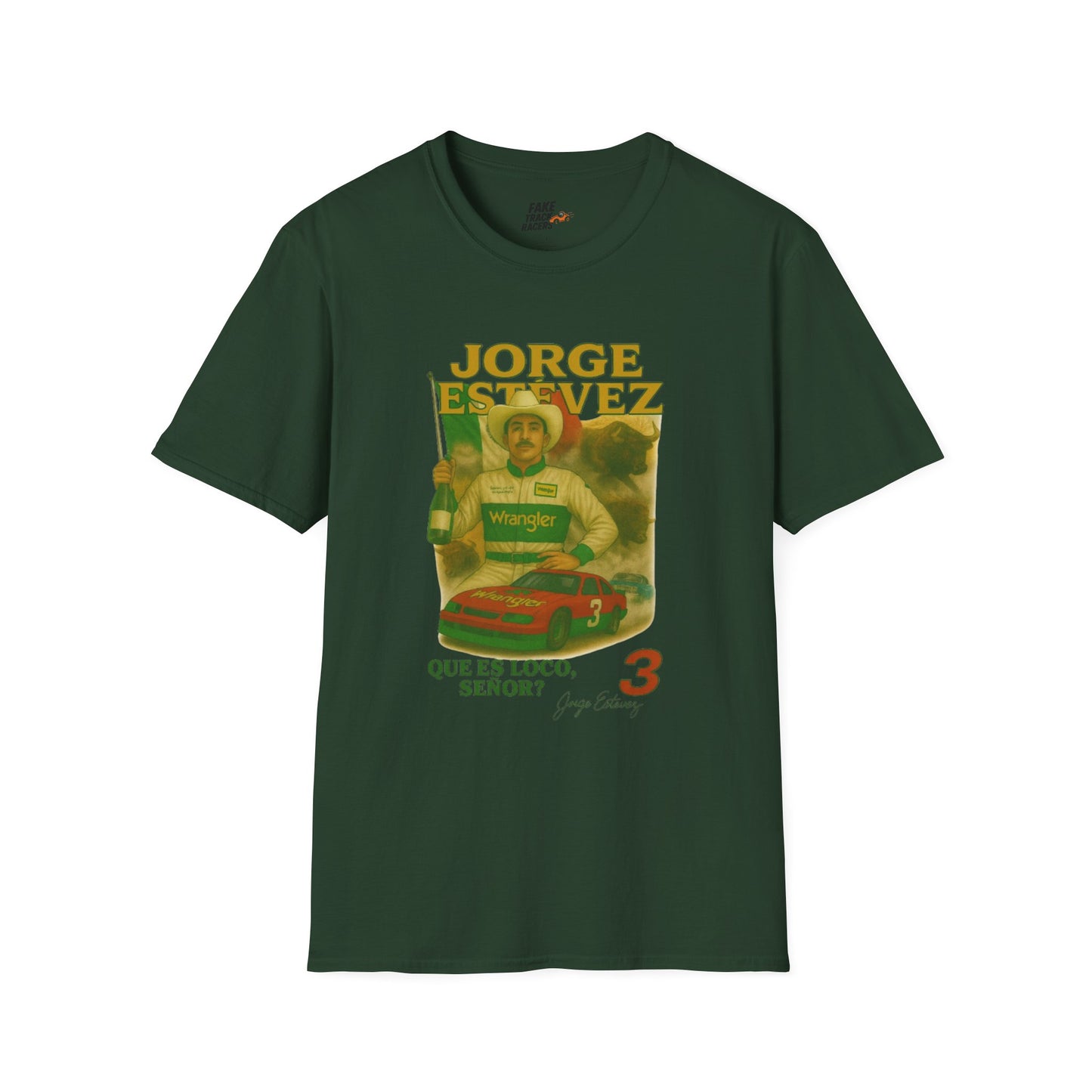 Vintage Style 90s Racing Tee Shirt JORGE ESTEVEZ Cerveza Champ Fake Track Racers