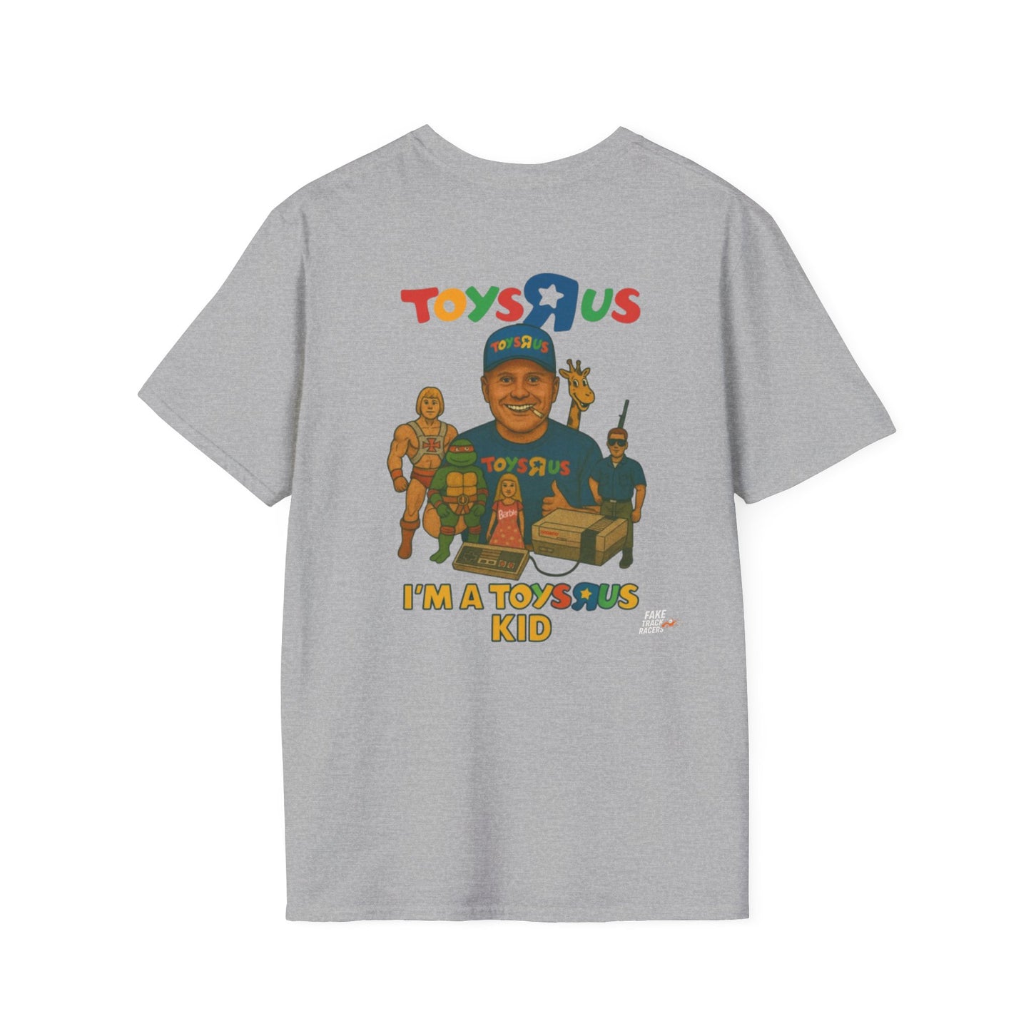 Vintage Style 90s Racing Tee Shirt BUDDY DINKKE Toys R Us Shirt Fake Track Racers