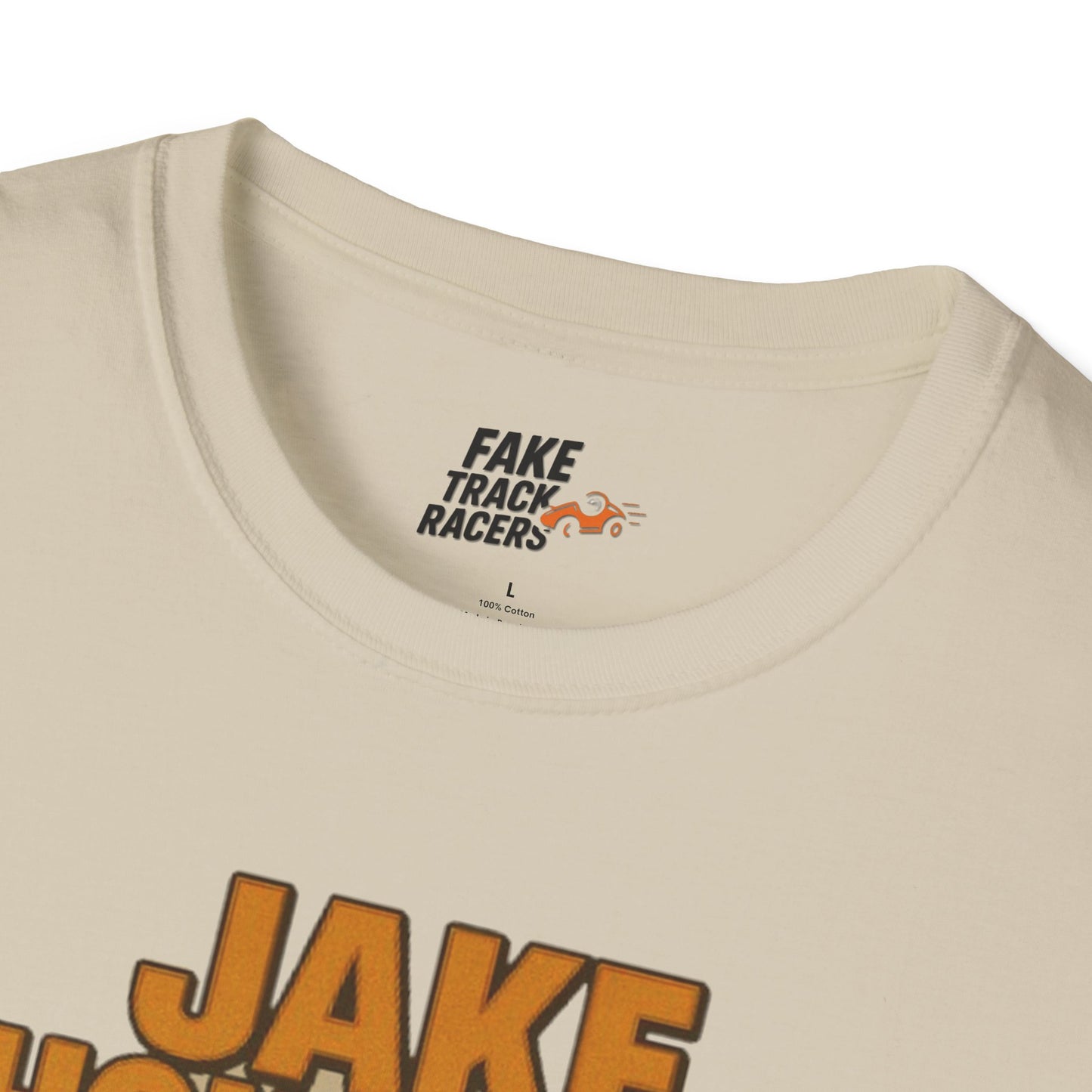 Vintage Style 90s Racing Tee Shirt JAKE OHOULAHAN Lucky Trinkets Fake Track Racers