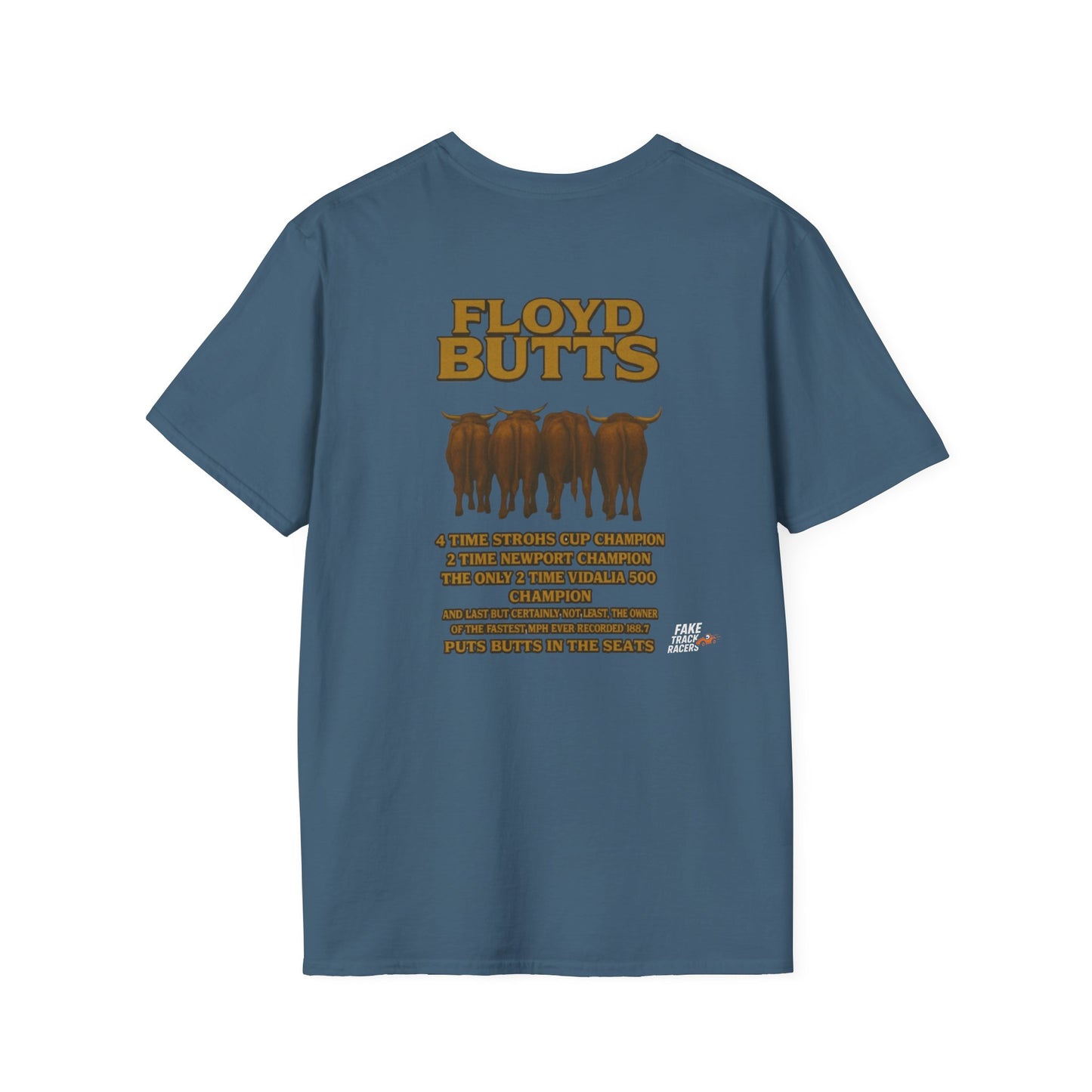Vintage Style 90s Racing Tee Shirt FLOYD BUTTS Bapst Fake Track Racers