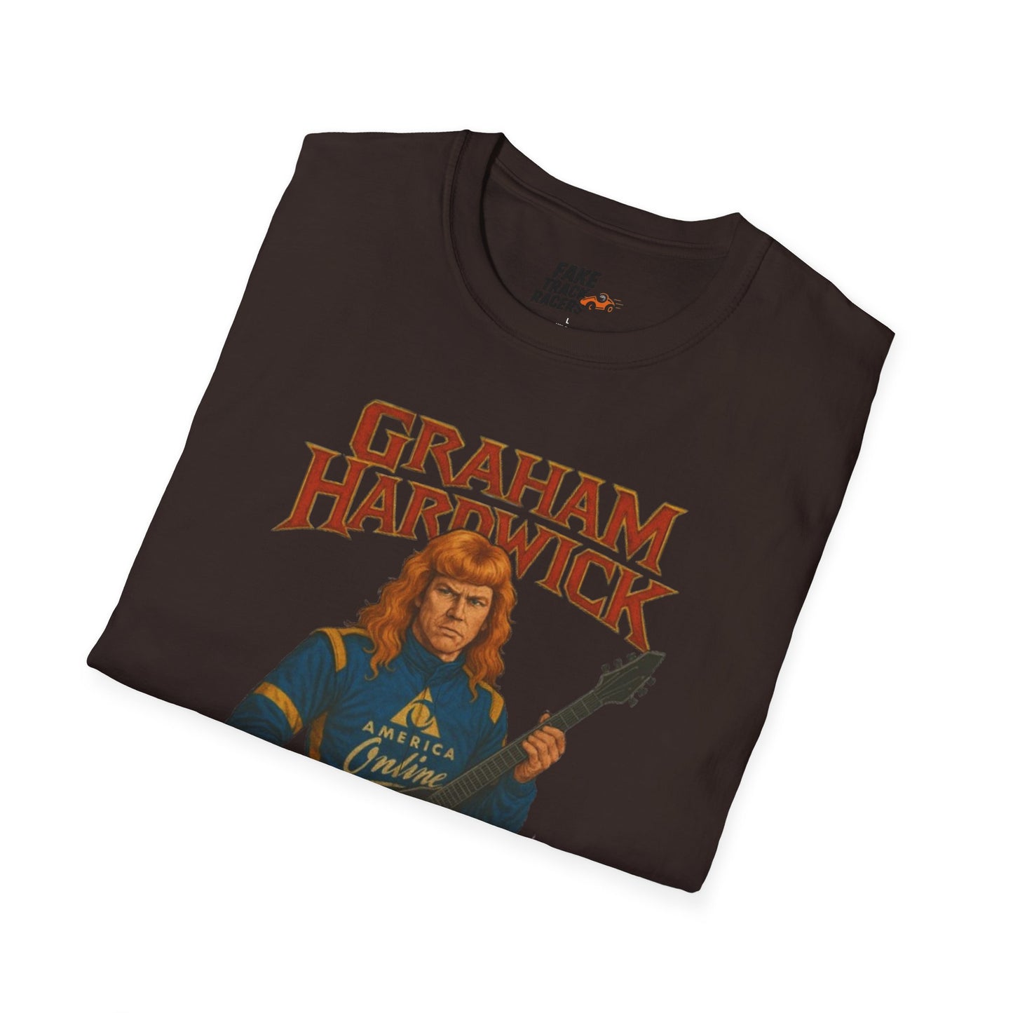 Vintage Style 90s Racing Tee Shirt GRAHAM HARDWICK AOL Fake Track Racers