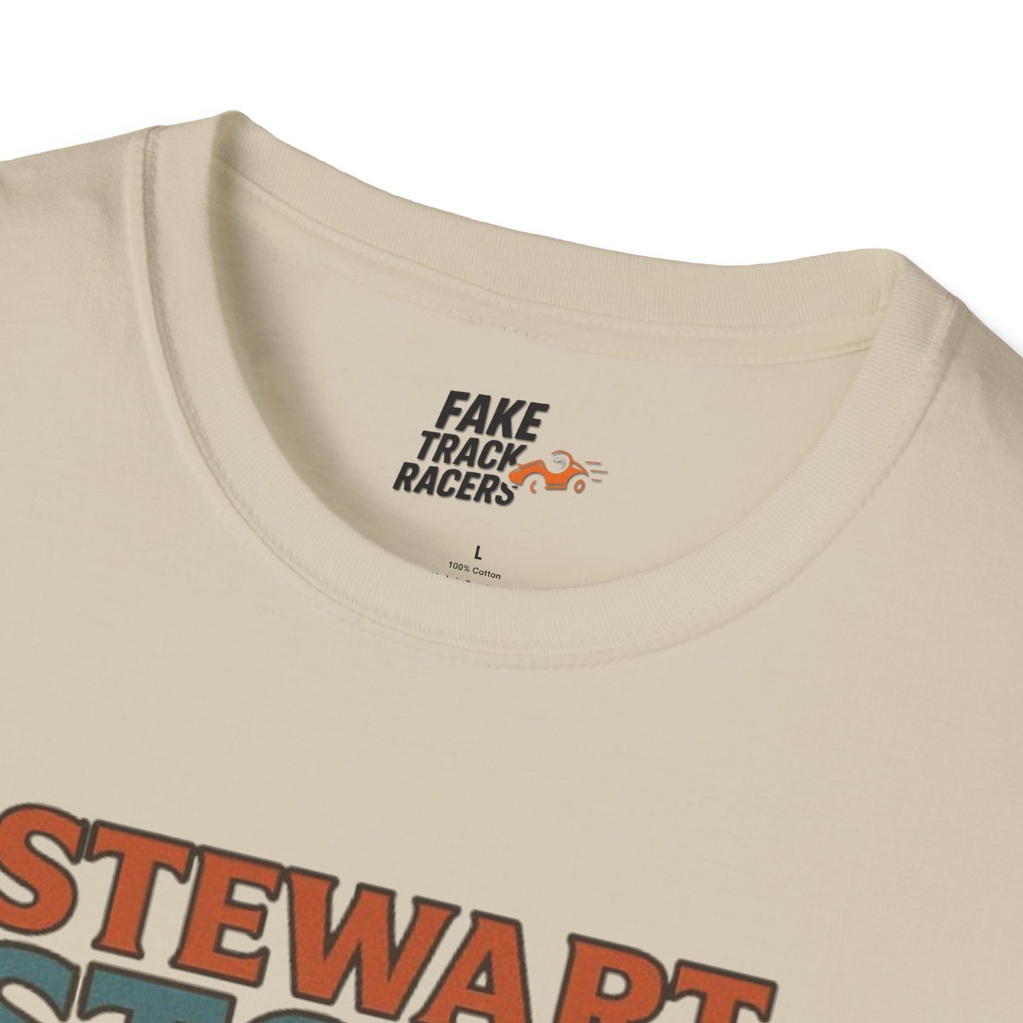 Vintage Style 90s Racing Tee Shirt STEWART STORM Wipe Boss Fake Track Racers