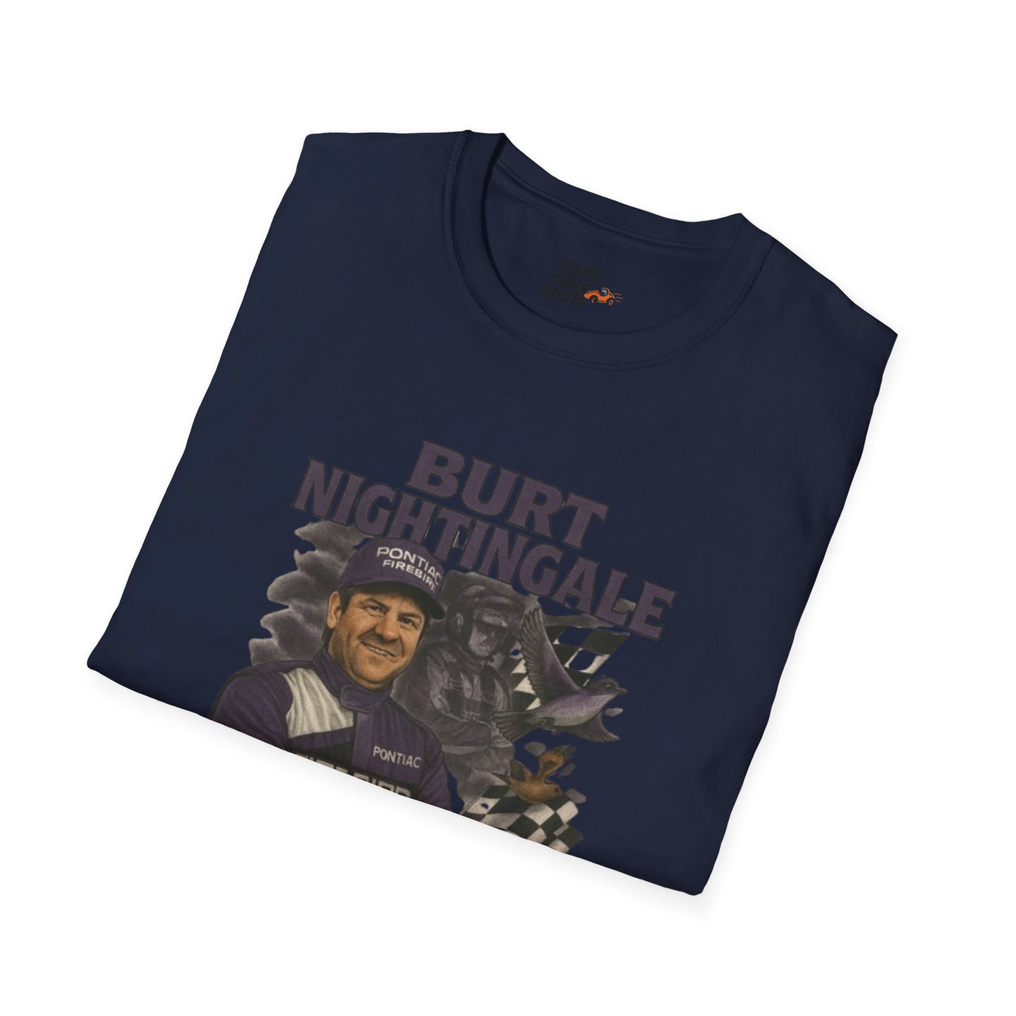 Vintage Style 90s Racing Tee Shirt BURT NIGHTINGALE Song Bird Fake Track Racers