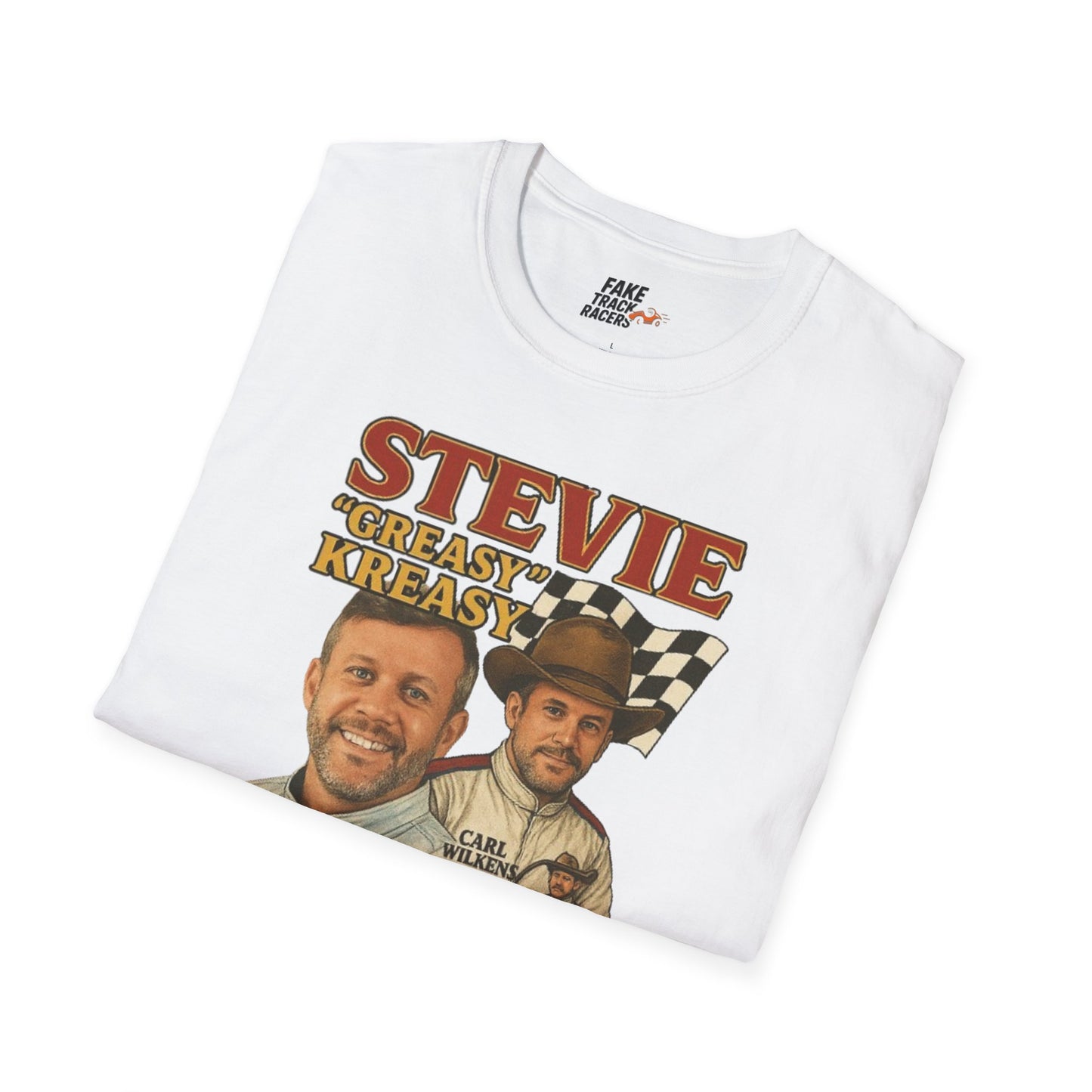 Vintage Style 90s Racing Tee Shirt STEVIE KREASY Whiskey Fake Track Racers