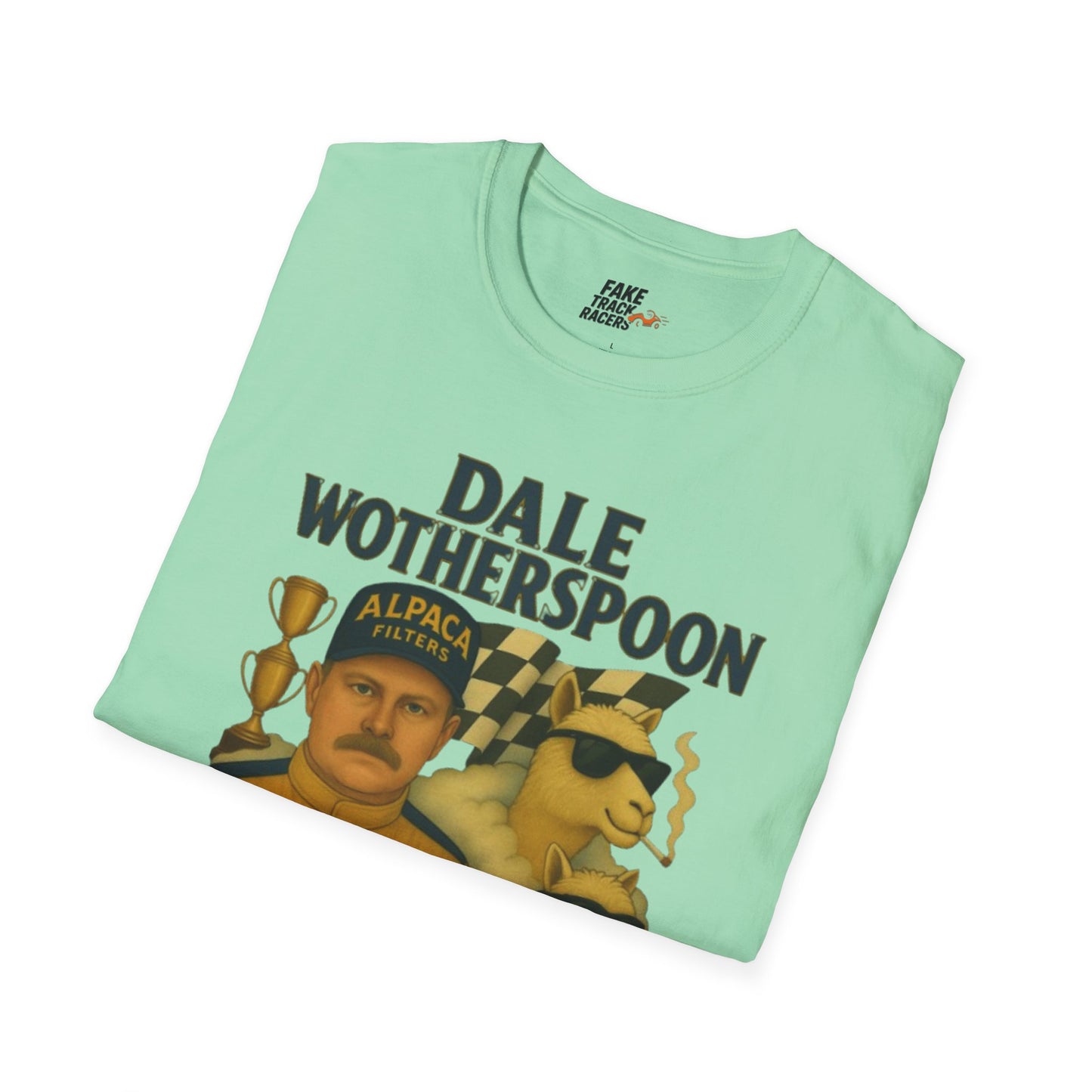 Vintage Style 90s Racing Tee Shirt DALE WOTHERSPOON Alpaca Fake Track Racers