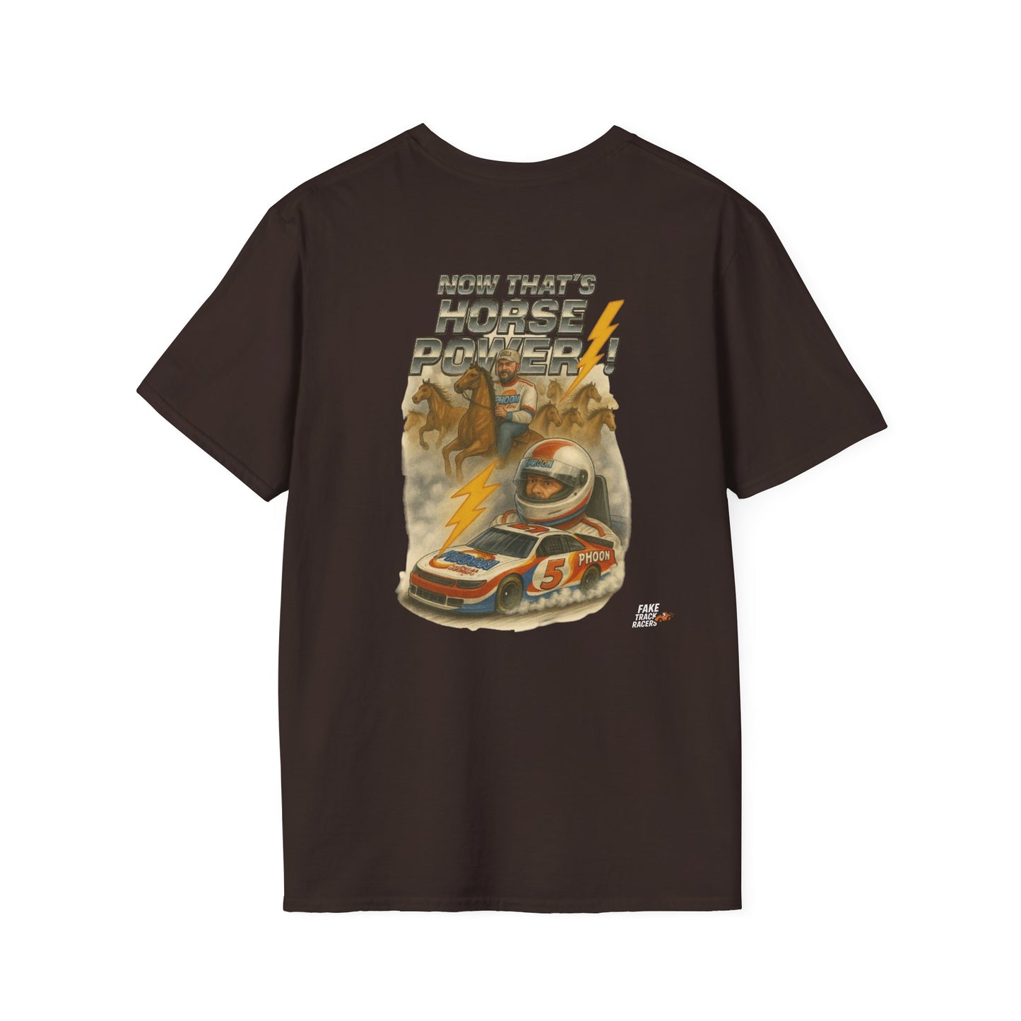 Vintage Style 90s Racing Tee Shirt RICKY MORTIMER PHOON Fake Track Racers
