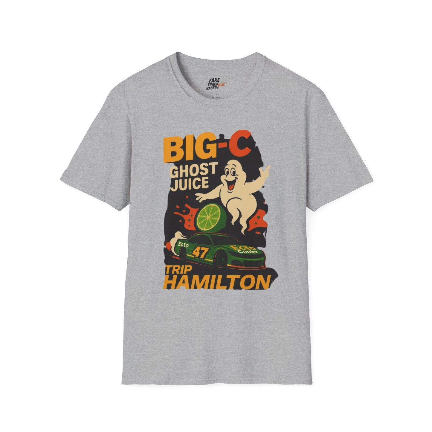 Vintage Style 90s Racing Tee Shirt TRIP HAMILTON BigC Fake Track Racers