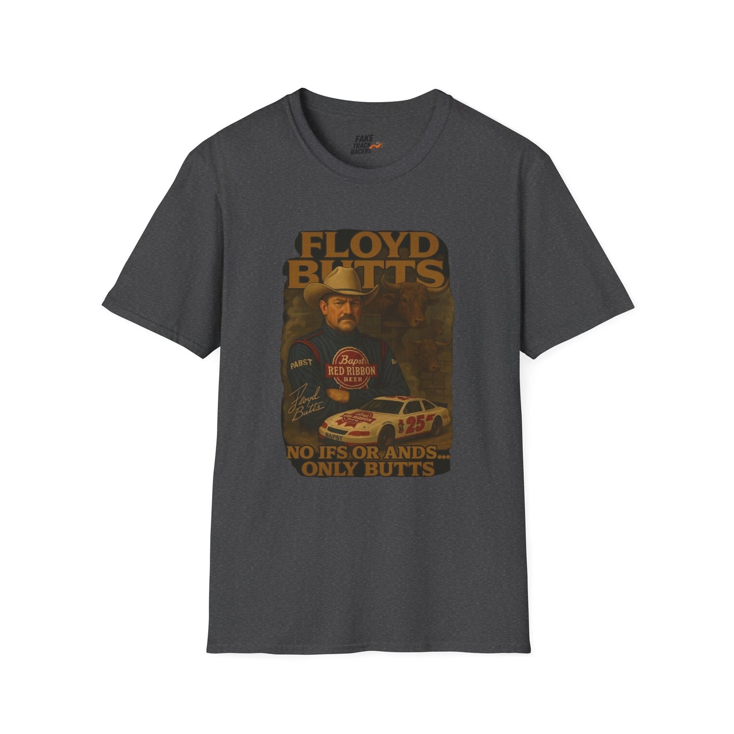 Vintage Style 90s Racing Tee Shirt FLOYD BUTTS Bapst Fake Track Racers