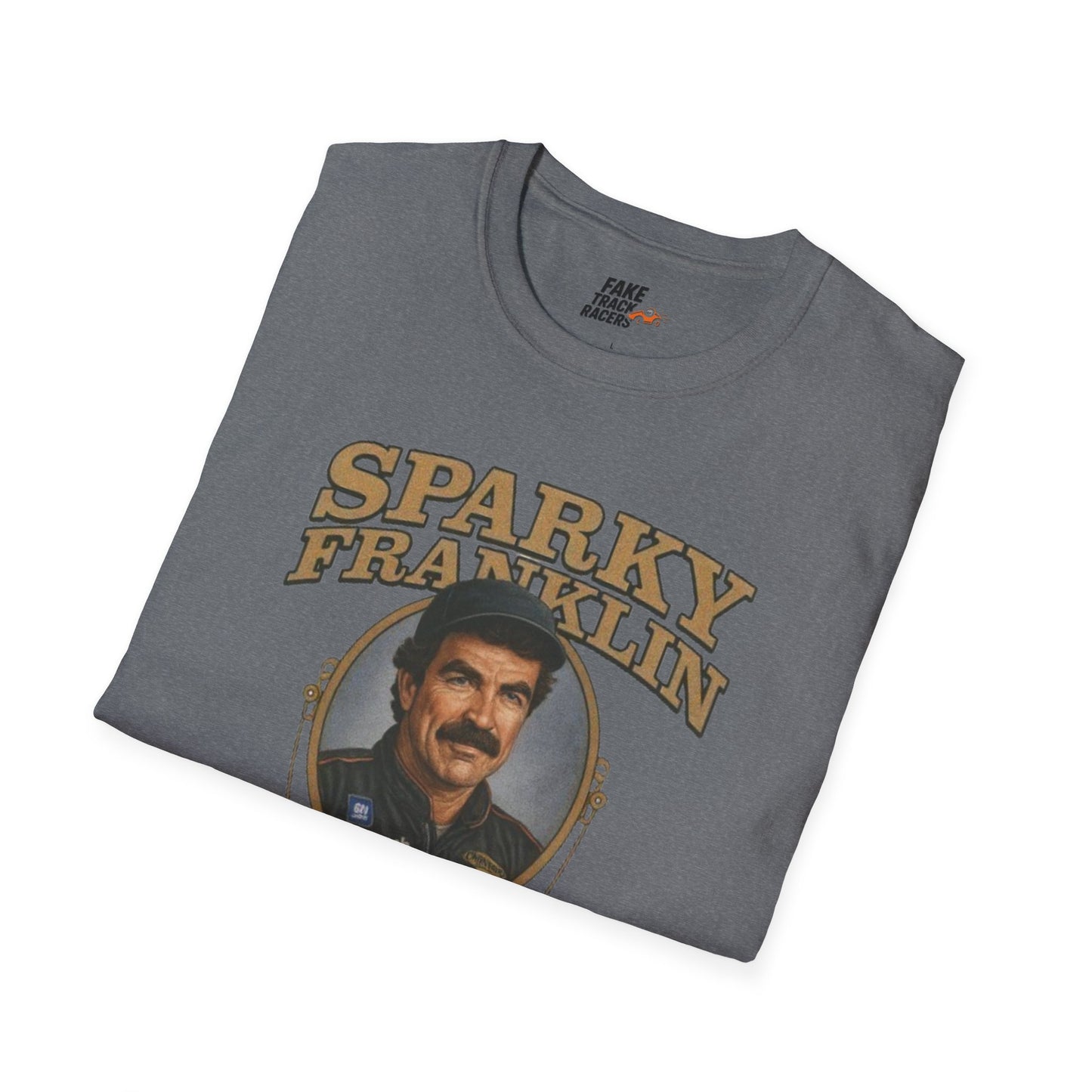 Vintage Style 90s Racing Tee Shirt SPARKY FRANKLIN OCTAVOLINE Fake Track Racers