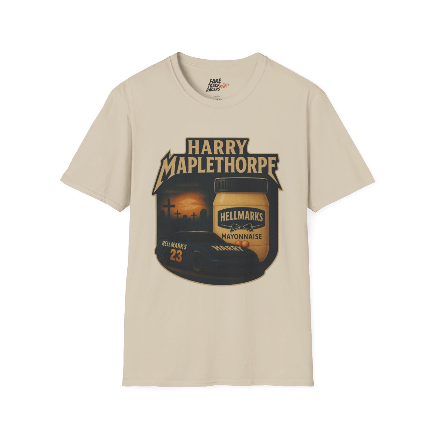 Vintage Style 90s Racing Tee Shirt HARRY MAPLETHORPE Hellmark's Fake Track Racers