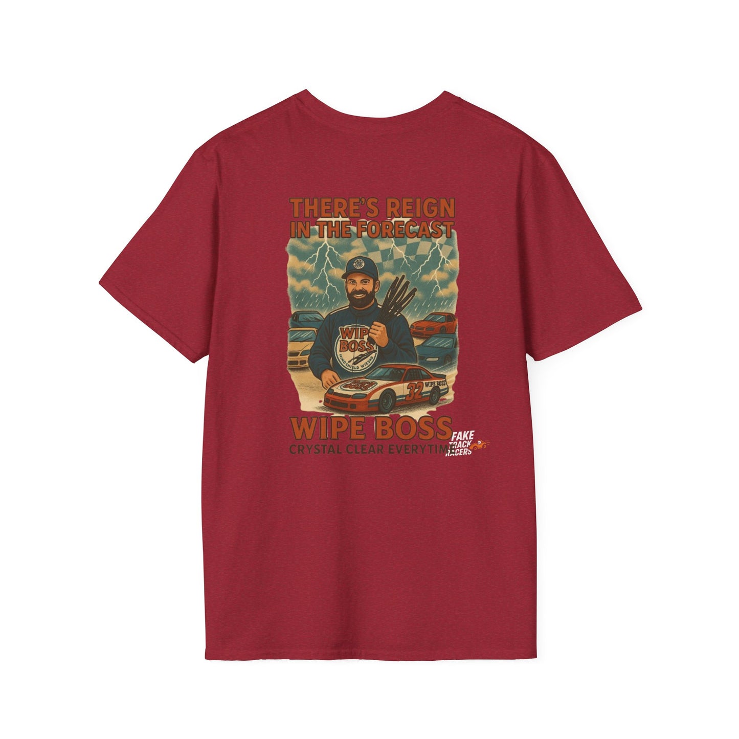 Vintage Style 90s Racing Tee Shirt STEWART STORM Wipe Boss Fake Track Racers