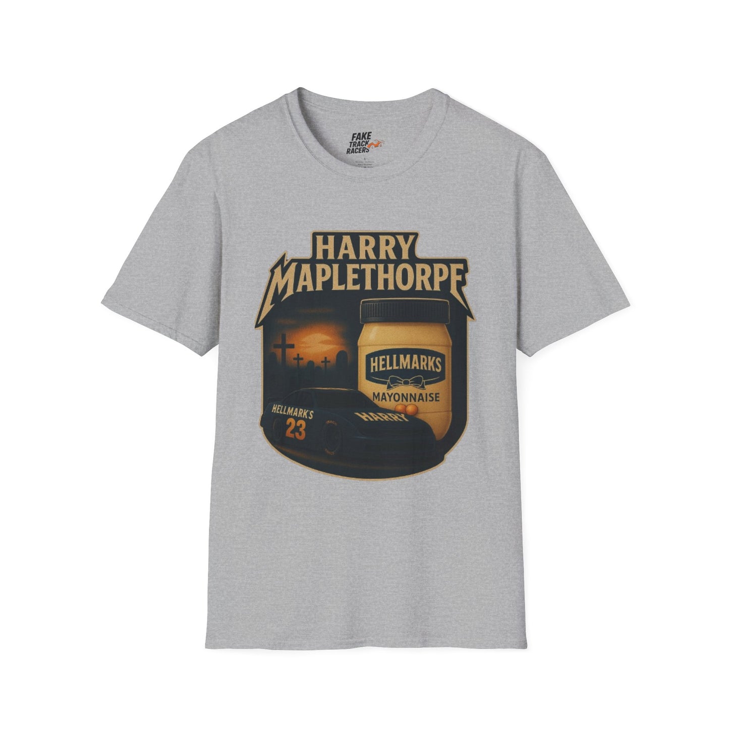Vintage Style 90s Racing Tee Shirt HARRY MAPLETHORPE Hellmark's Fake Track Racers