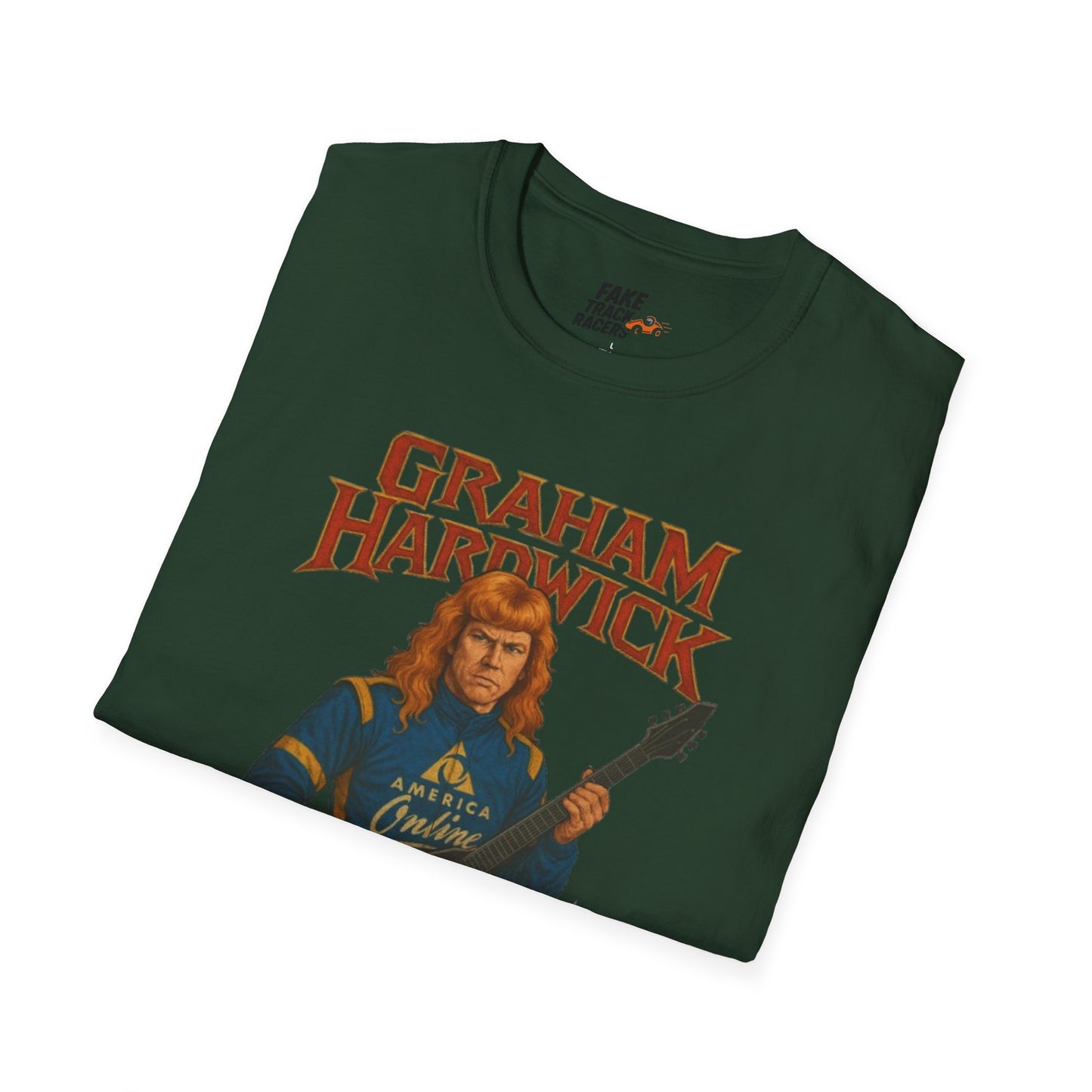 Vintage Style 90s Racing Tee Shirt GRAHAM HARDWICK AOL Fake Track Racers